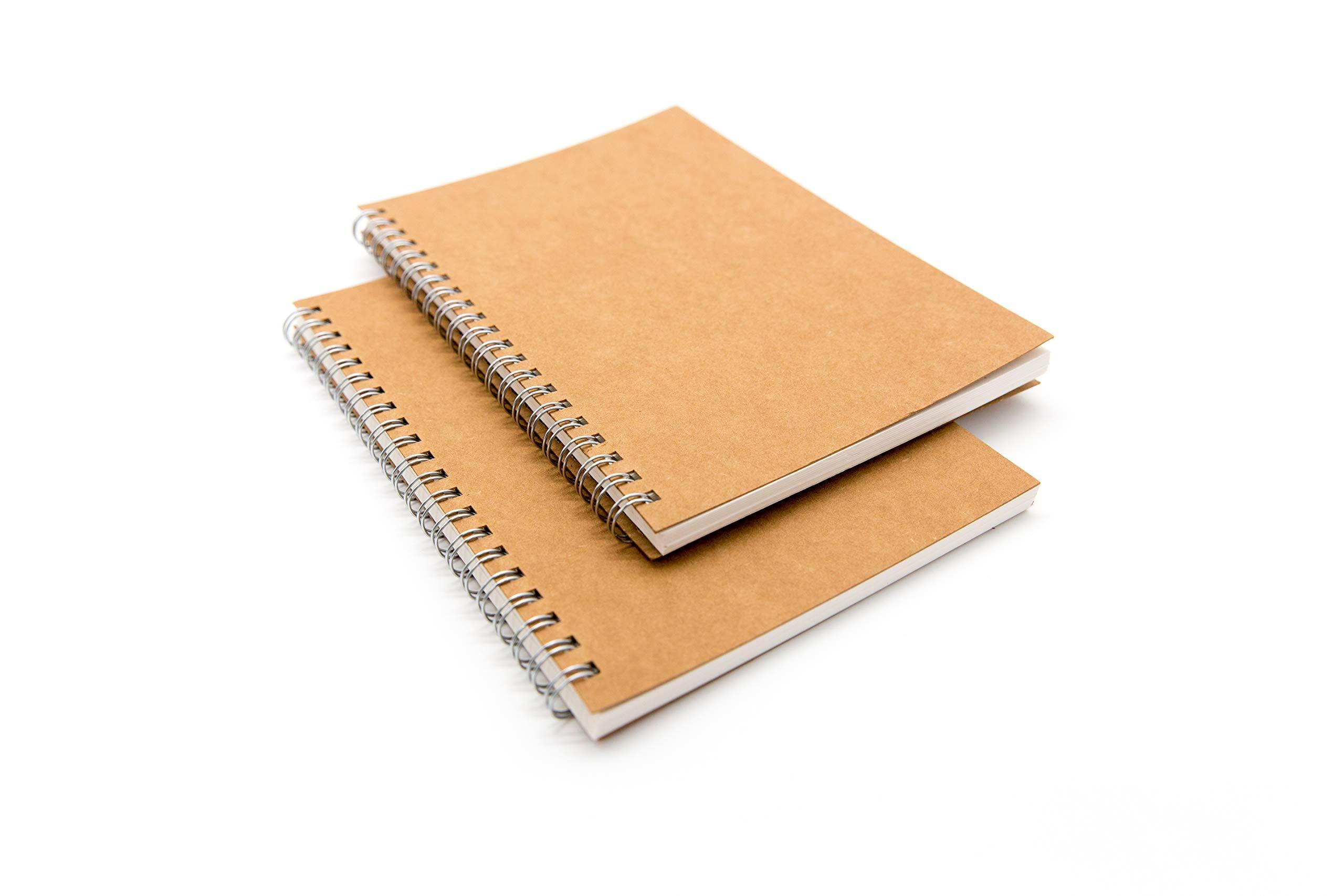 DSTELIN Blank Spiral Notebook, 9-Pack, Soft Cover, Sketch book, 100 Pages / 50 Sheets, 7.5 inch x 5.1 inch (Brown) - Image 4