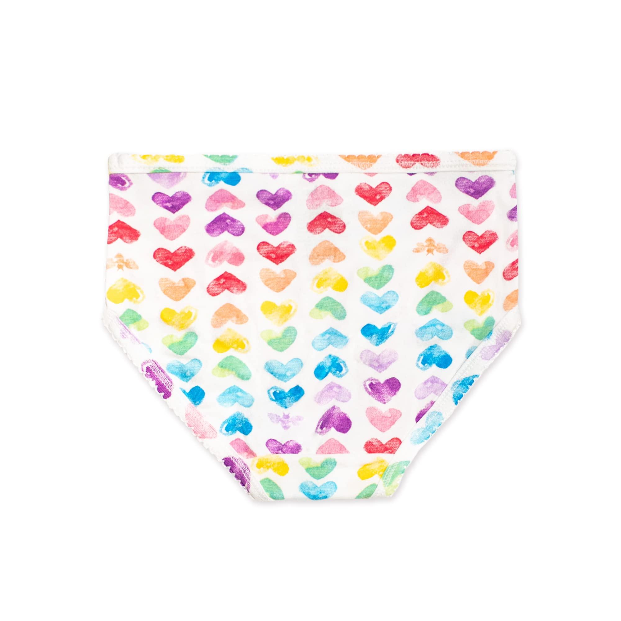 Burt's Bees Baby Toddler Girls' Underwear Set of 5 - Solids, Stripes,Prints, Tag-Free with Sizes for 2T to 8 Years Old - Image 2