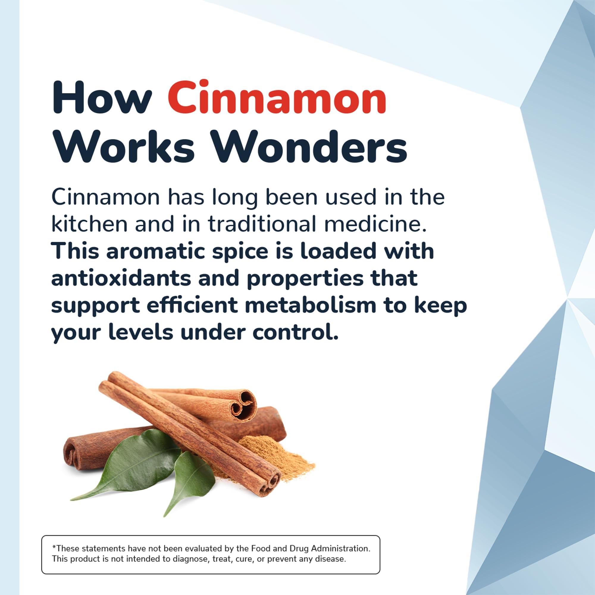CinnaChroma Capsules - Cinnamon Supplements with 10:1 Extract, Chromium, Vanadium, Selenium, Vitamin D3 & K2 - Natural Sugar Blocker - 30 Capsules, 1 Month Supply - Image 4