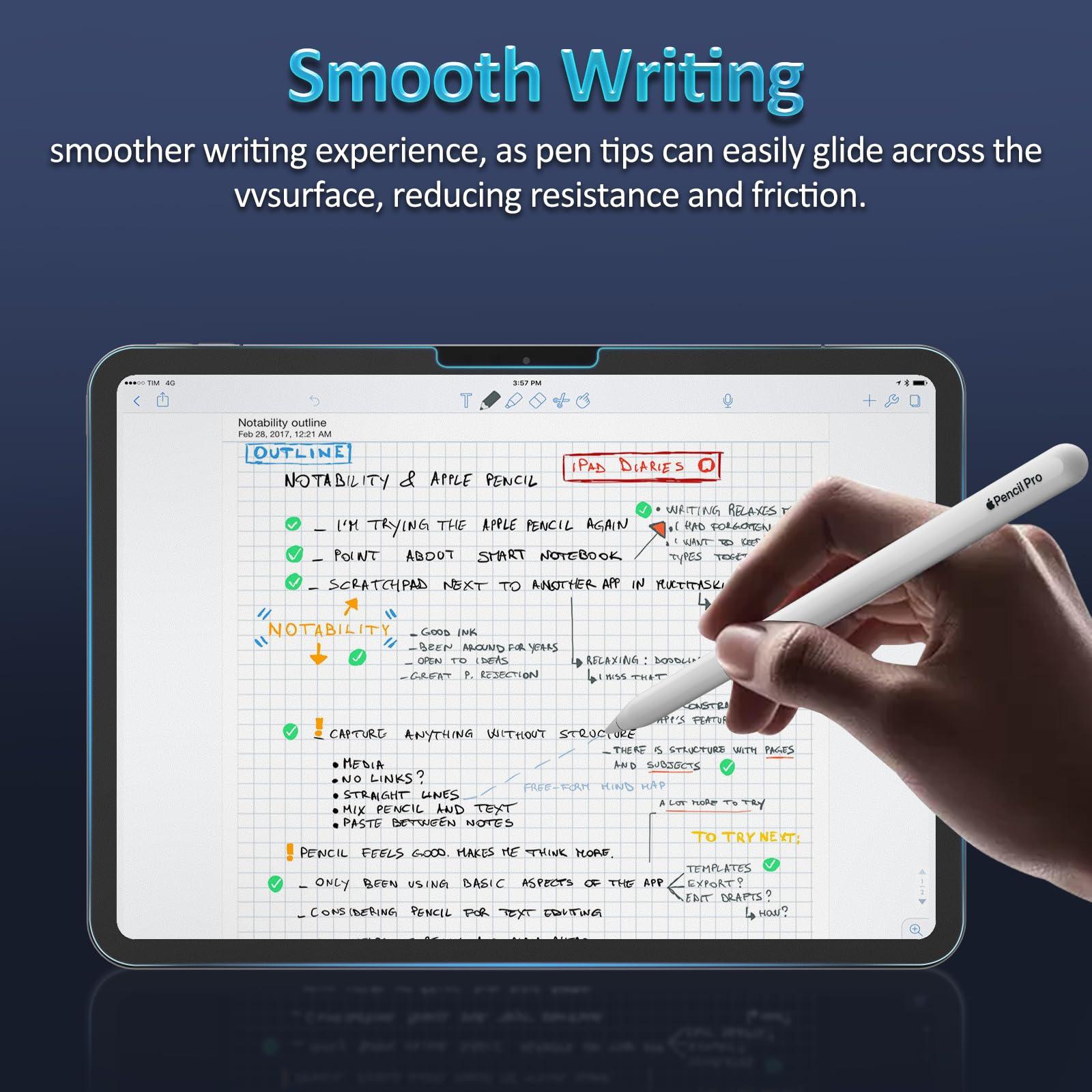 Ambison [2 Pack Tempered Papered Glass Screen Protector for iPad Pro 13 M4 2024, Smooth/Anti-Glare,/Writing as Paper with Matte Glass Surface - Image 2