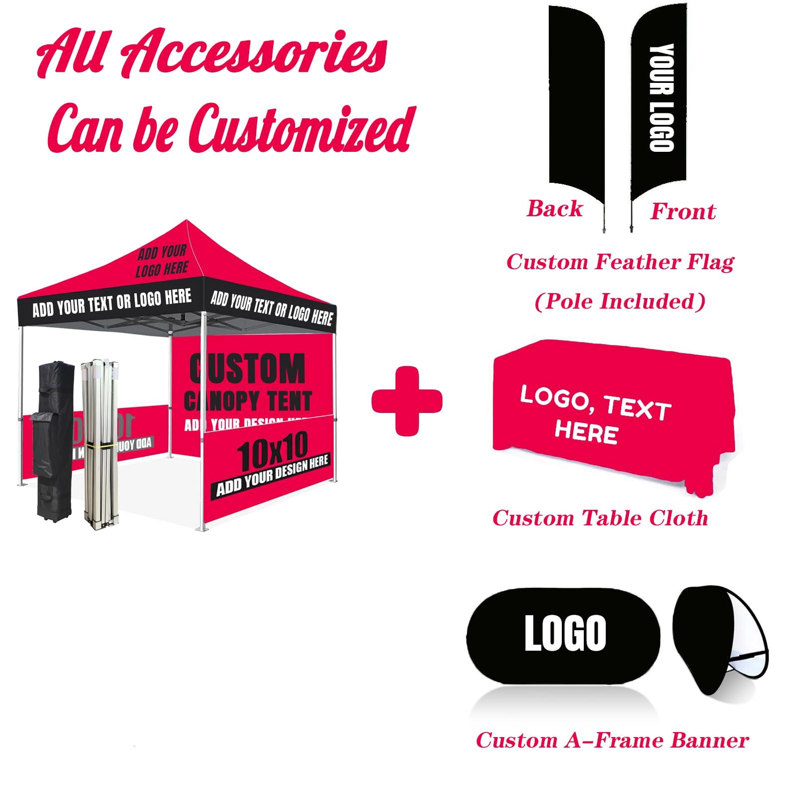 Custom Canopy Tent 10x10 with Logo, Personalized Pop Up Canopy Tent Outdoor Events Business, Nano-Grade Water Repellent Heavy Duty (Customized Configuration - Image 6