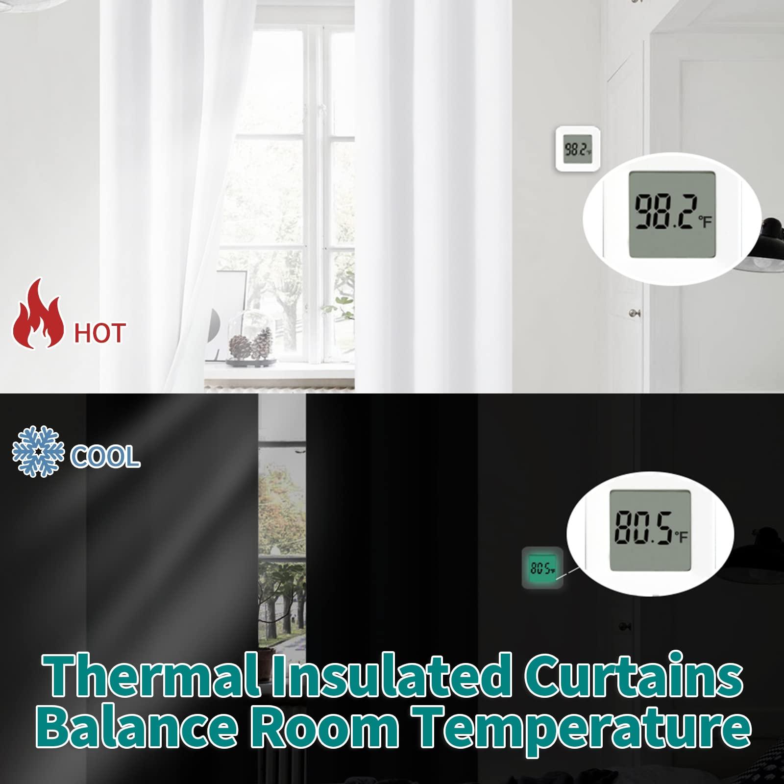 BGment White Blackout Curtains for Bedroom 63 Inch Length 2 Panels Set, Thermal Insulated Bedroom Curtains Soundproof Room Darkening Window Curtain Drapes, Each Grommet Curtains 42 Inch Wide - Image 6
