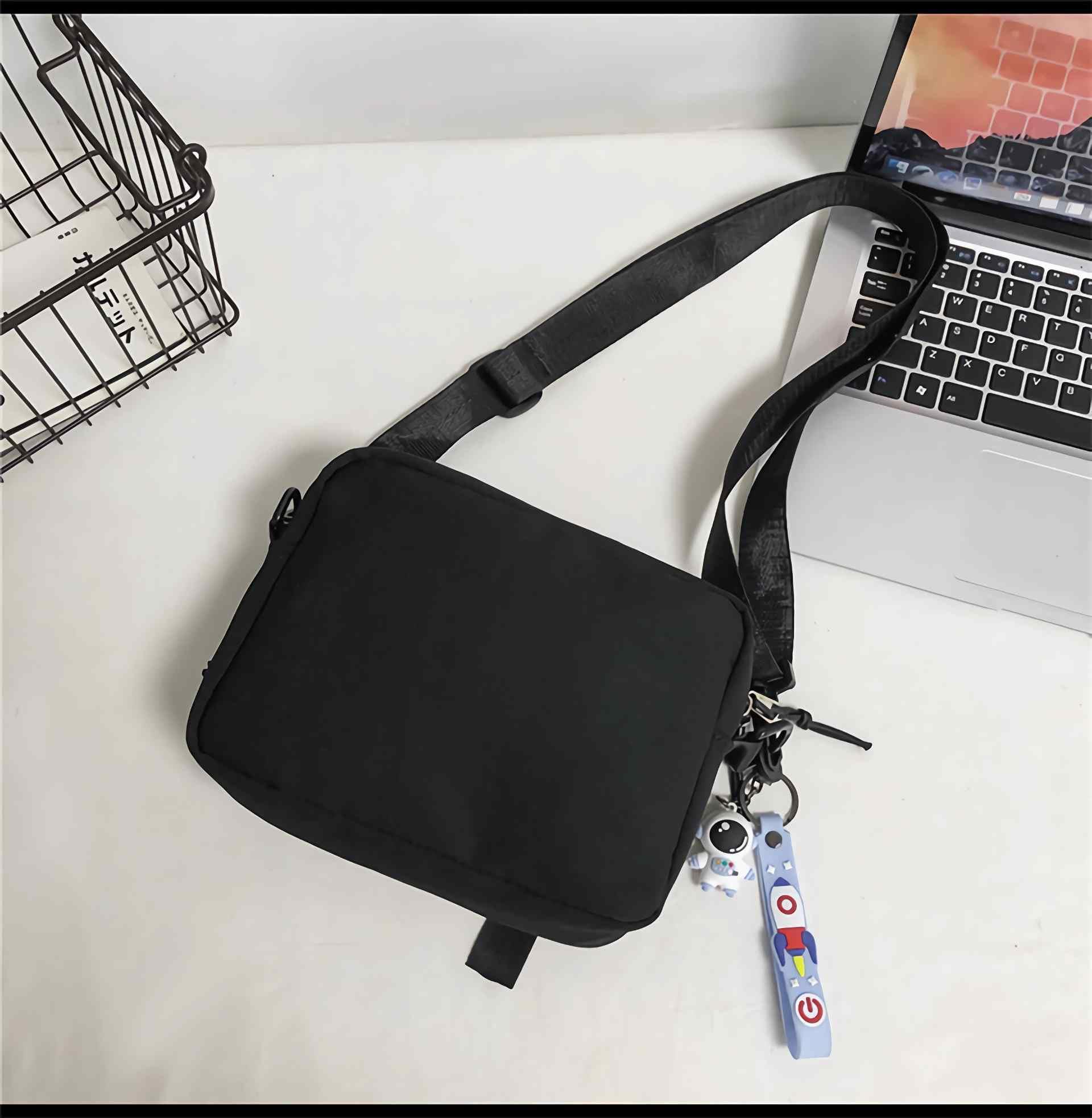 Lefe Liee Black Crossbody Bag for Men - Cute Small Messenger Sling Shoulder Bag - Men's Gift - Image 5
