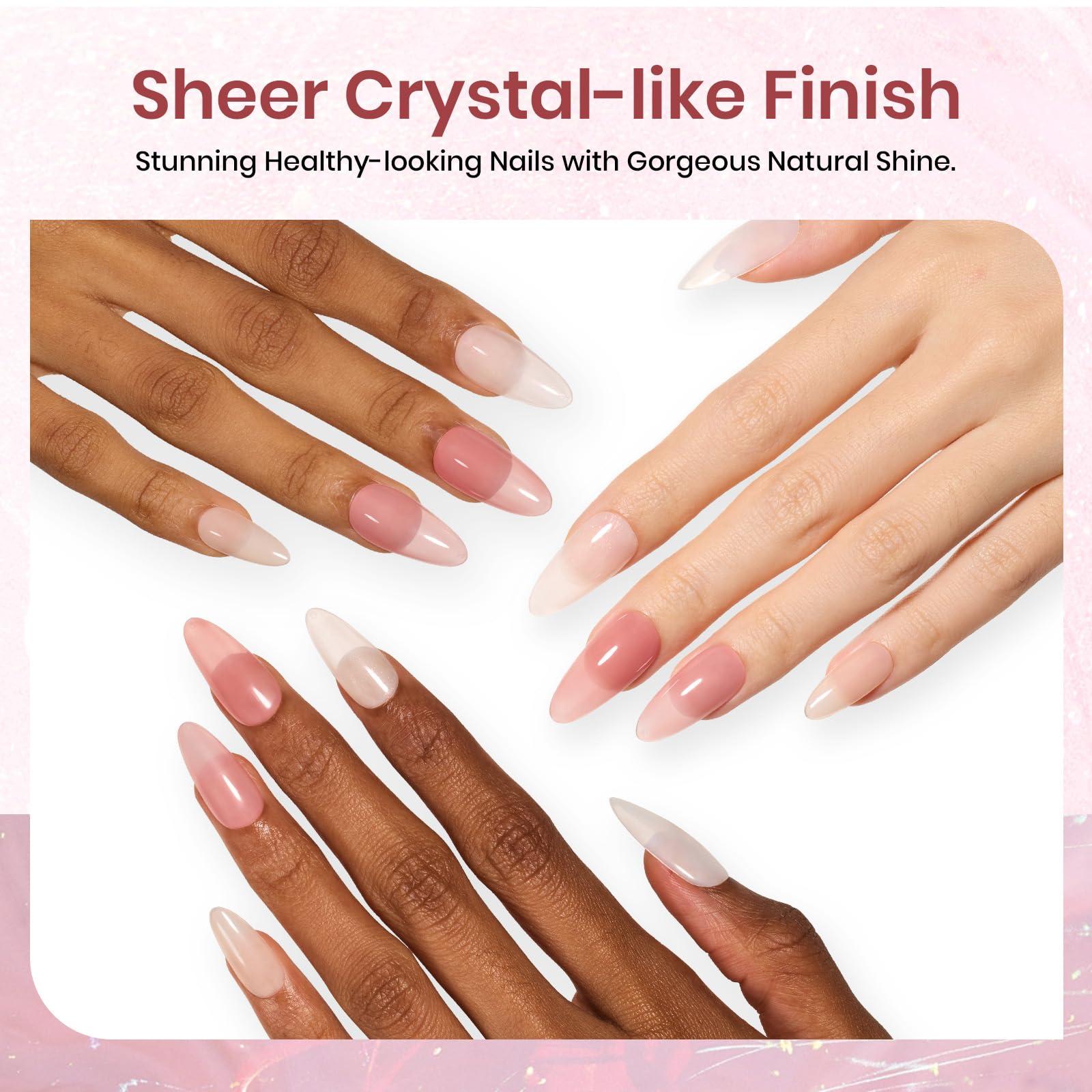 Beetles Jelly Gel Nail Polish Set, 6 Colors Neutral Sheer Milky White Nude Pink Gel Polish Kit Translucent Soak off Uv DIY Manicure Nail Concealer Trend French Nail Art Salon Gift for Girls Women - Image 6