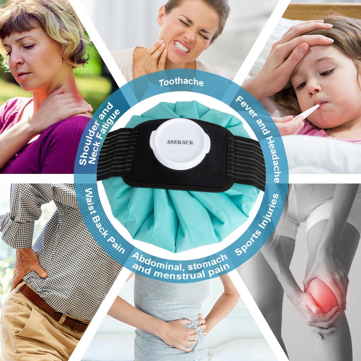 ASEKACK Ice Bags for Injuries, Thickened Ice Packs for Injuries Reusable, Hot & Cold Therapy for Pain Relief, Sports Injuries, No-Leak Cold Packs, 3 Size (6" 9" 11") (Set with Wrap) - Image 7