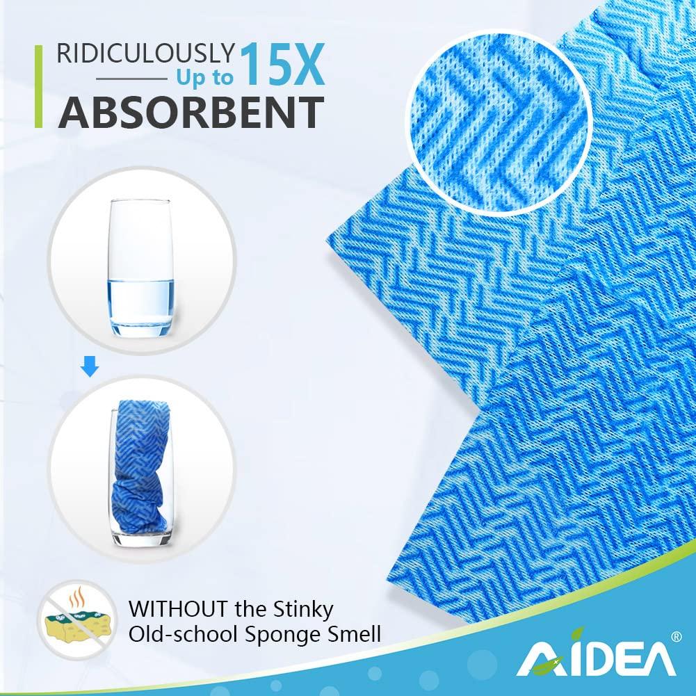 AIDEA Cleaning Wipes, Multi-Purpose Towel and Reusable Cleaning Cloths 80Ct(1 Pack), Domestic Wipes for Kitchen and Office (12''x24'') - Image 3