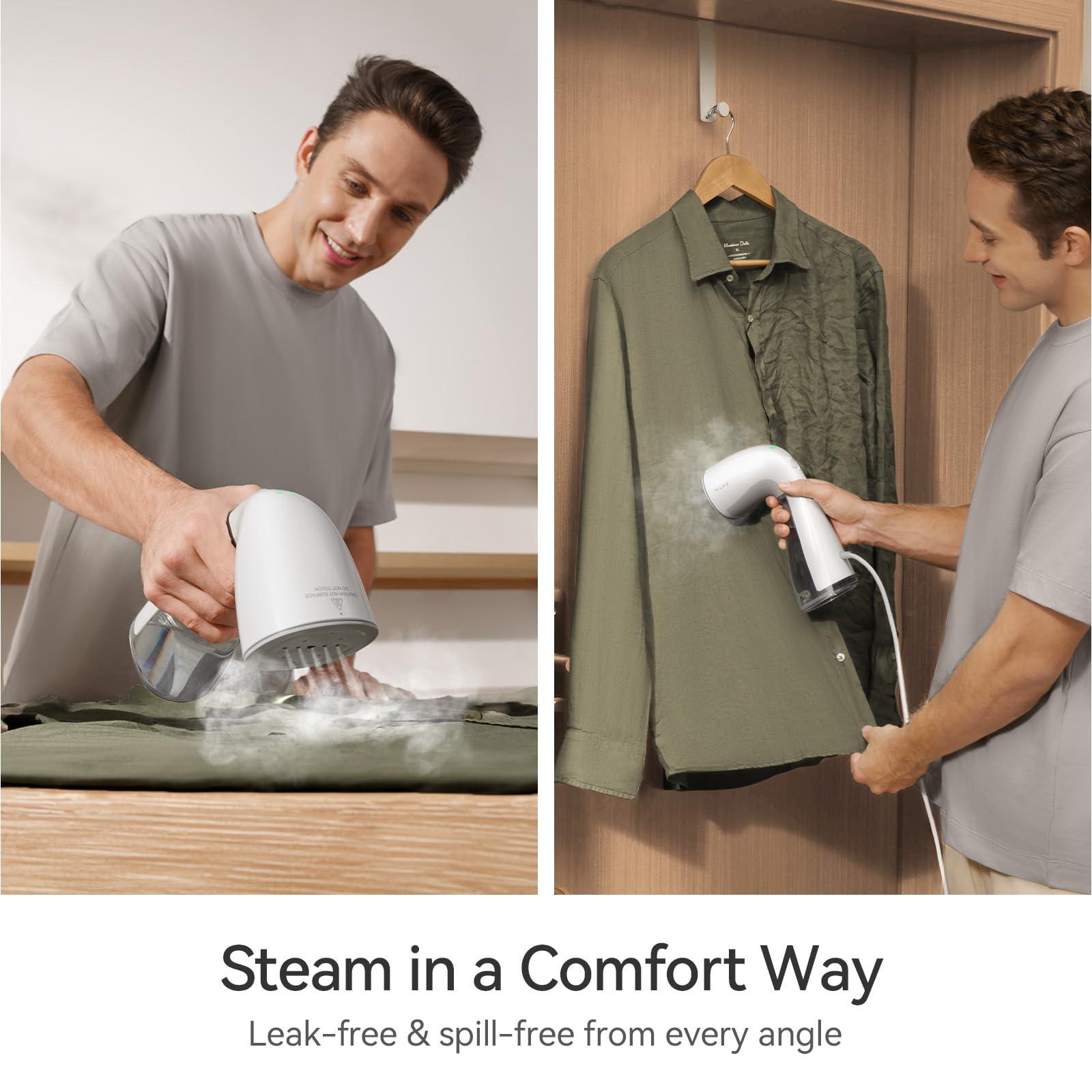 HiLIFE Steamer for Clothes, Handheld Clothes Steamer with Large 300ml Tank, 1100W Clothing Steamer, Fabric Wrinkle Remover, Portable & Compact Travel Size Garment Steamer ONLY FOR 120V (White) - Image 7
