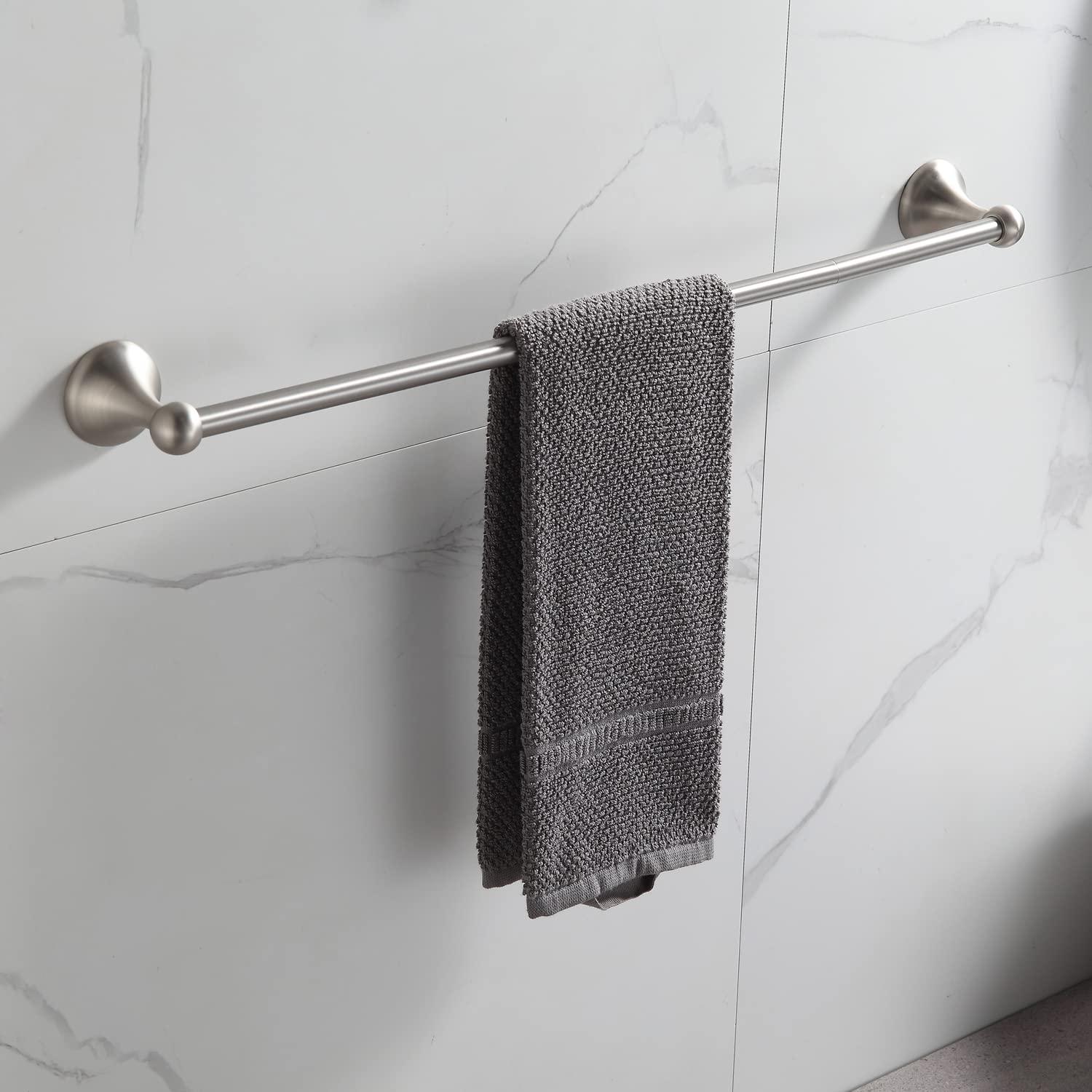 BGL Bathroom Accessory Set, Brushed Nickel Adjustable Expandable Towel Bar 4-Piece Bathroom Hardware Set Wall Mounted - Image 2