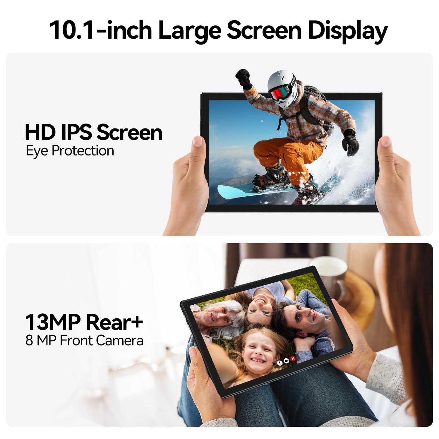 Android 13 Tablet 2025 Latest 10 inch Octa-Core Tableta, 128GB ROM+16GB RAM (8+8 Virtual)+1TB Expand, 5G WiFi Tablets with 13MP+8MP Camera, 8000 mAh Battery, 2 in 1 Tablet with Keyboard, Mouse, Case - Image 6