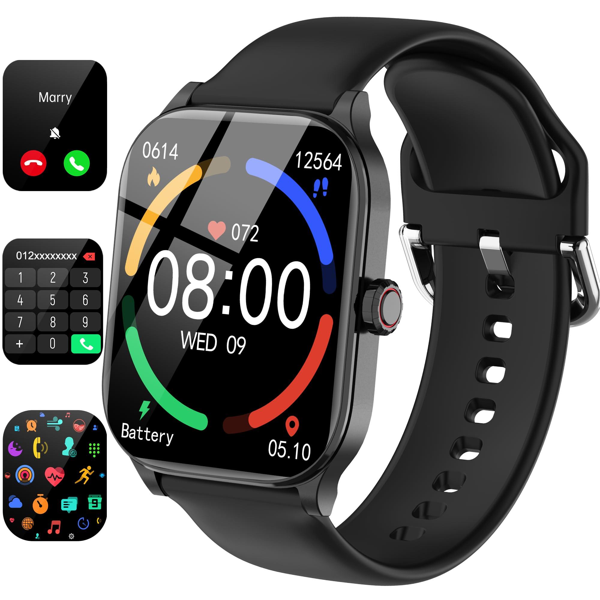 Smart Watch(Answer/Make Call), 2.01" HD Smartwatch for Women Men, Fitness Tracker with 100+ Sport Modes, IP68 Waterproof, Heart Rate/Sleep/Spo2 Monitor, Activity Tracker for Android and iPhone