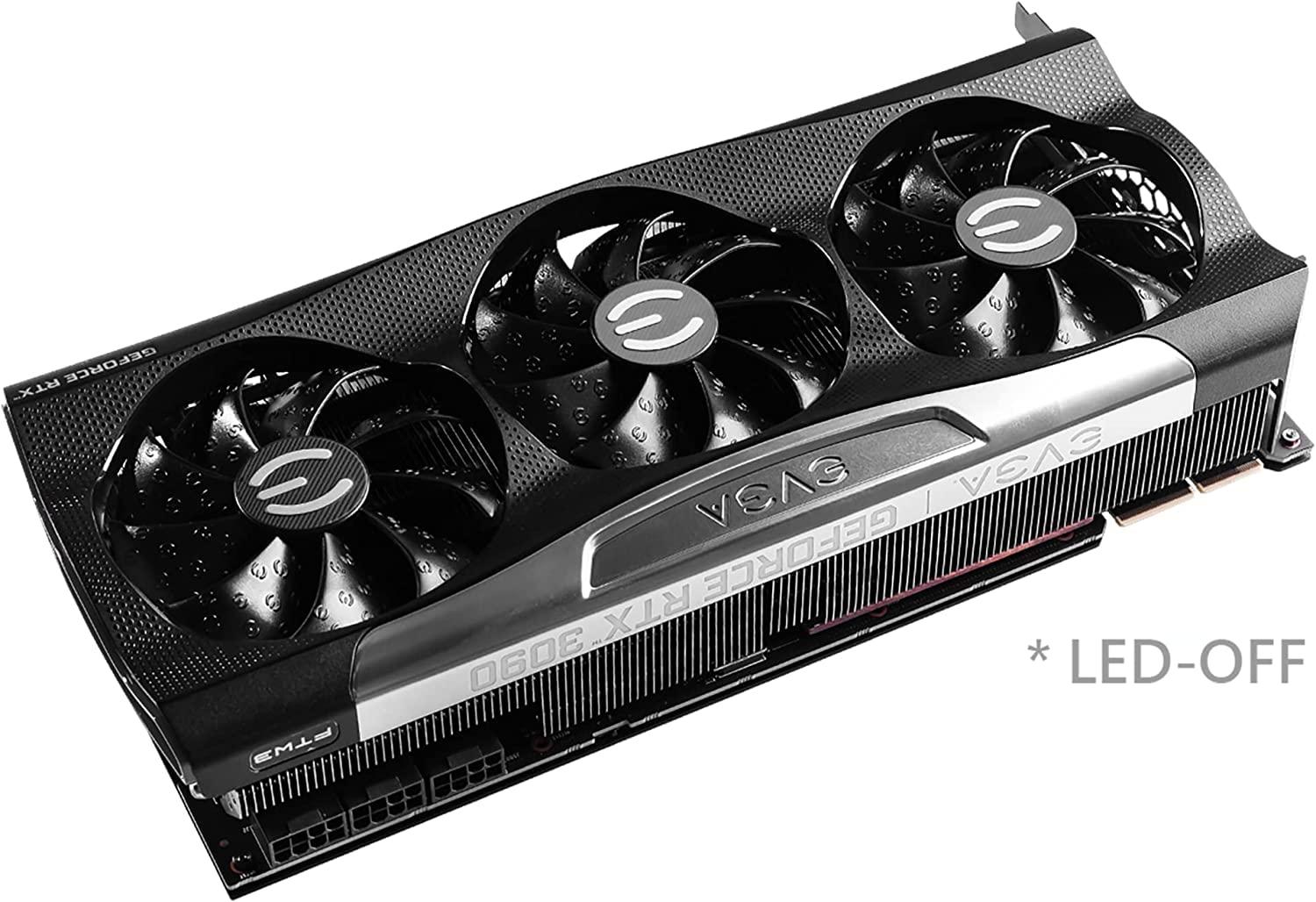 EVGA GeForce RTX 3090 FTW3 Ultra Gaming, 24GB GDDR6X, 10496 CUDA Cores, 1800MHz Boost Clock, 3x Fans, ARGB LED, Metal Backplate, PCIe 4, HDMI, DisplayPort, Desktop Compatible - Image 7