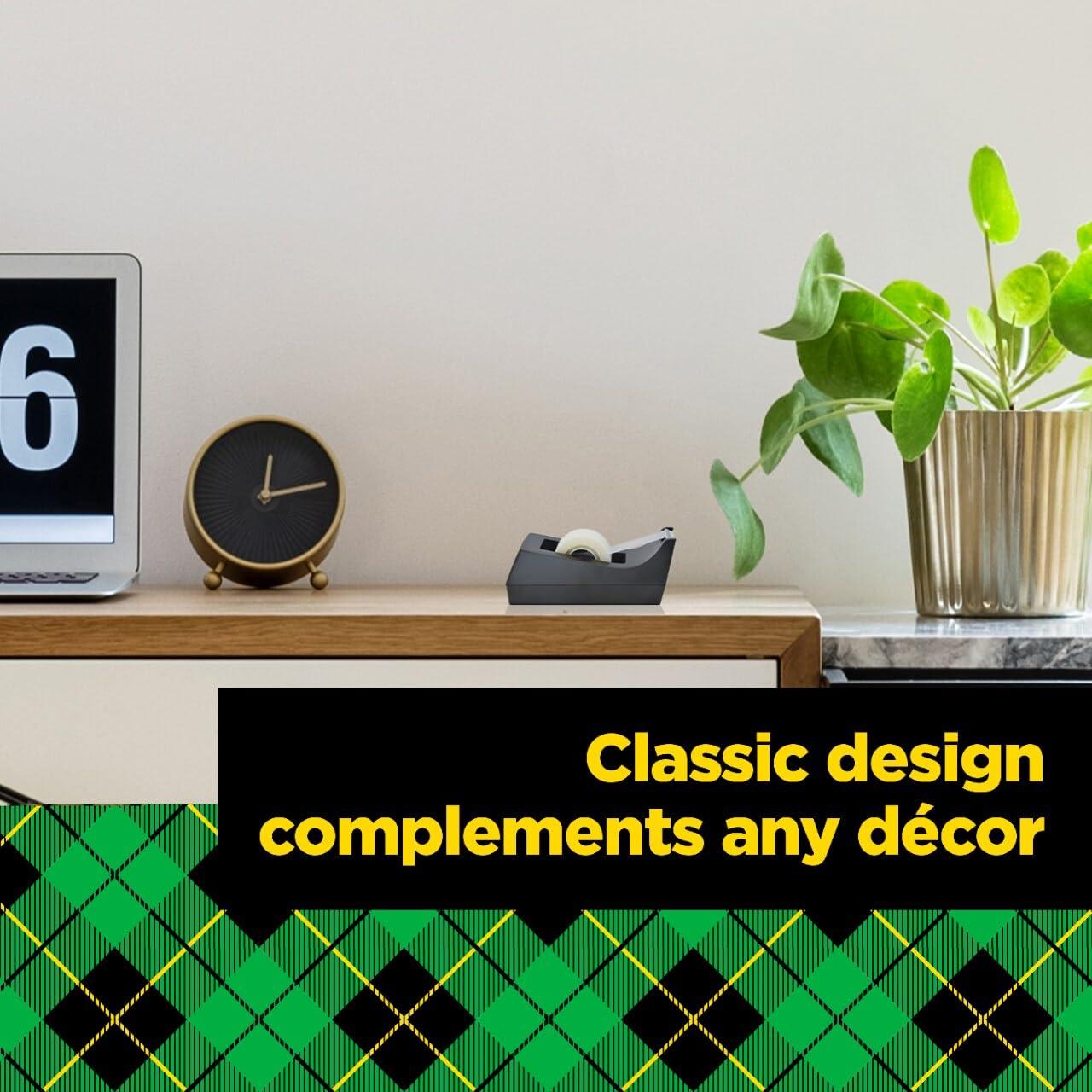 Scotch Classic Desktop Tape Dispenser, Black, 1-inch Core, Made from 100% Recycled Plastic, 1 Dispenser - Image 6