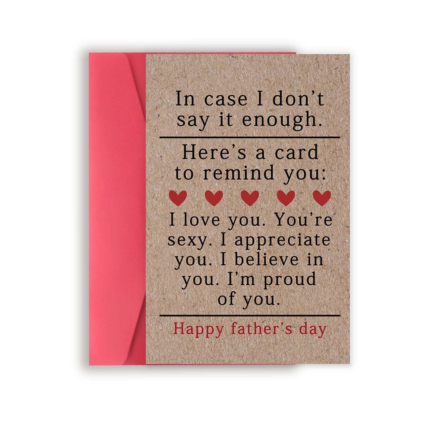 Zyulin Sweet Fathers Day Cards Gifts for Boyfriend Husband, Happy Father's Day Gift from Wife Girlfriend, Wonderful Father's Day Card to My Favorite Father, Love Card