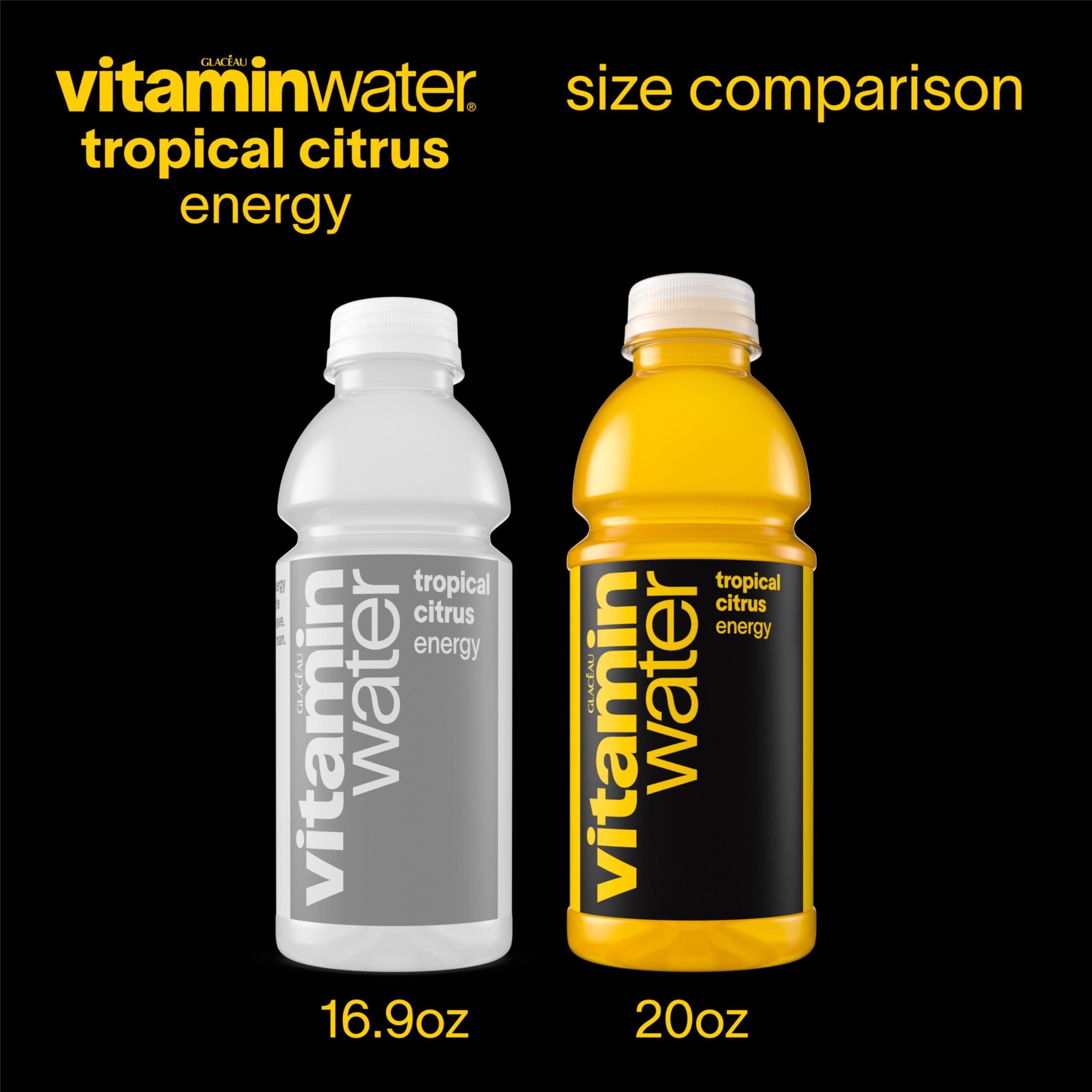 vitaminwater Energy Tropical Citrus Nutrient Enhanced Flavored Water Beverage, 20 fl oz Bottles, 12 Pack - Image 5