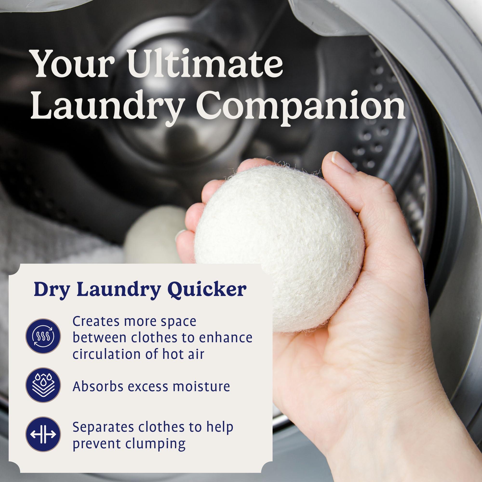 Handy Laundry Wool Dryer Balls - Natural Fabric Softener, Reusable, Reduces Clothing Wrinkles and Saves Drying Time, Better Alternative to Plastic Balls and Liquid Softener (Pack of 6) - Image 4