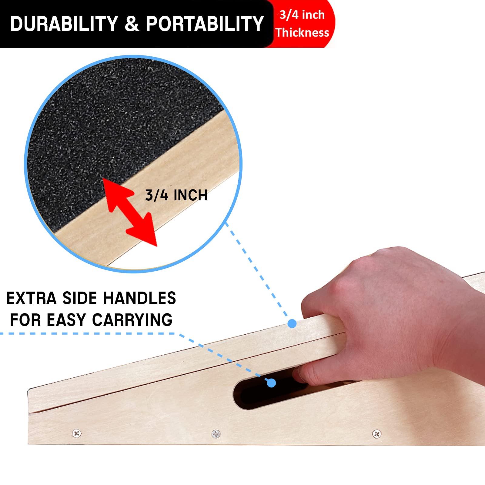 Liberty Imports Professional Wooden Slant Board, Adjustable Incline Calf Stretch Balance Board, Exercise Rehab Training Equipment - Image 4