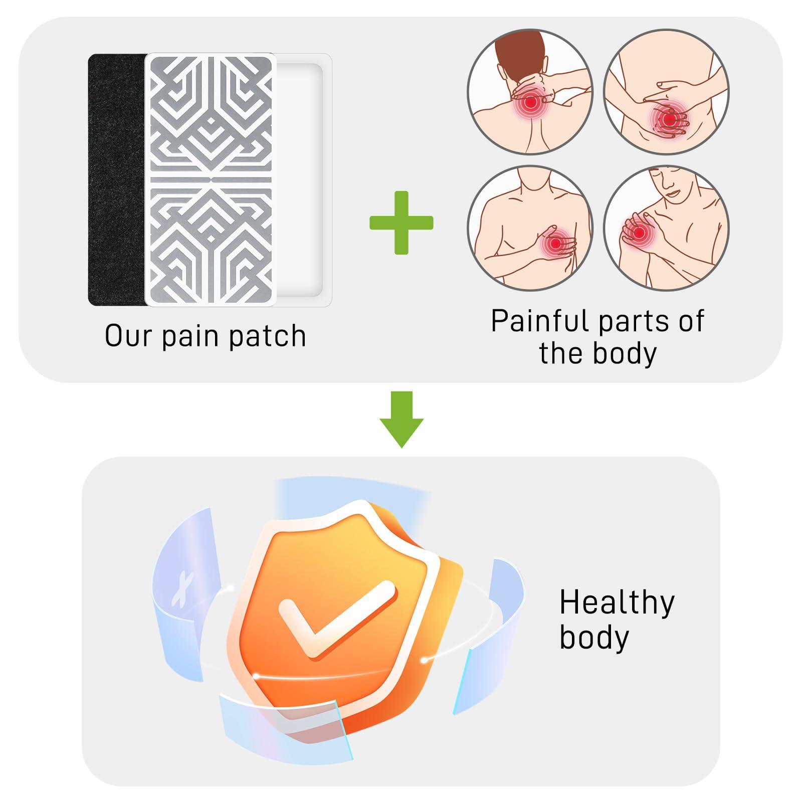 Pain Patches 3.03" × 6.30", Reusable Pain Patches Includes 3 Adhesives, 1 Patch & 1 Carry Bag, Relief Muscle Soreness, Knee, Foot, Shoulder, Neck, Back Pain Patch-0401 - Image 6
