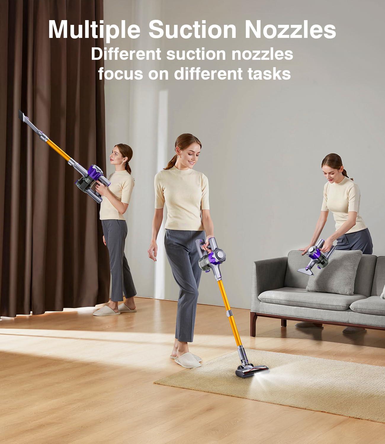 MBYULO Cordless Vacuum Cleaner, 450W 40Kpa Powerful Stick Vacuum, Up to 50Mins Rechargeable Battery, Vacuum Cleaners for Home Anti-Tangled Lightweight Handheld for Hardwood Floor, Carpets, Pet Hair - Image 8