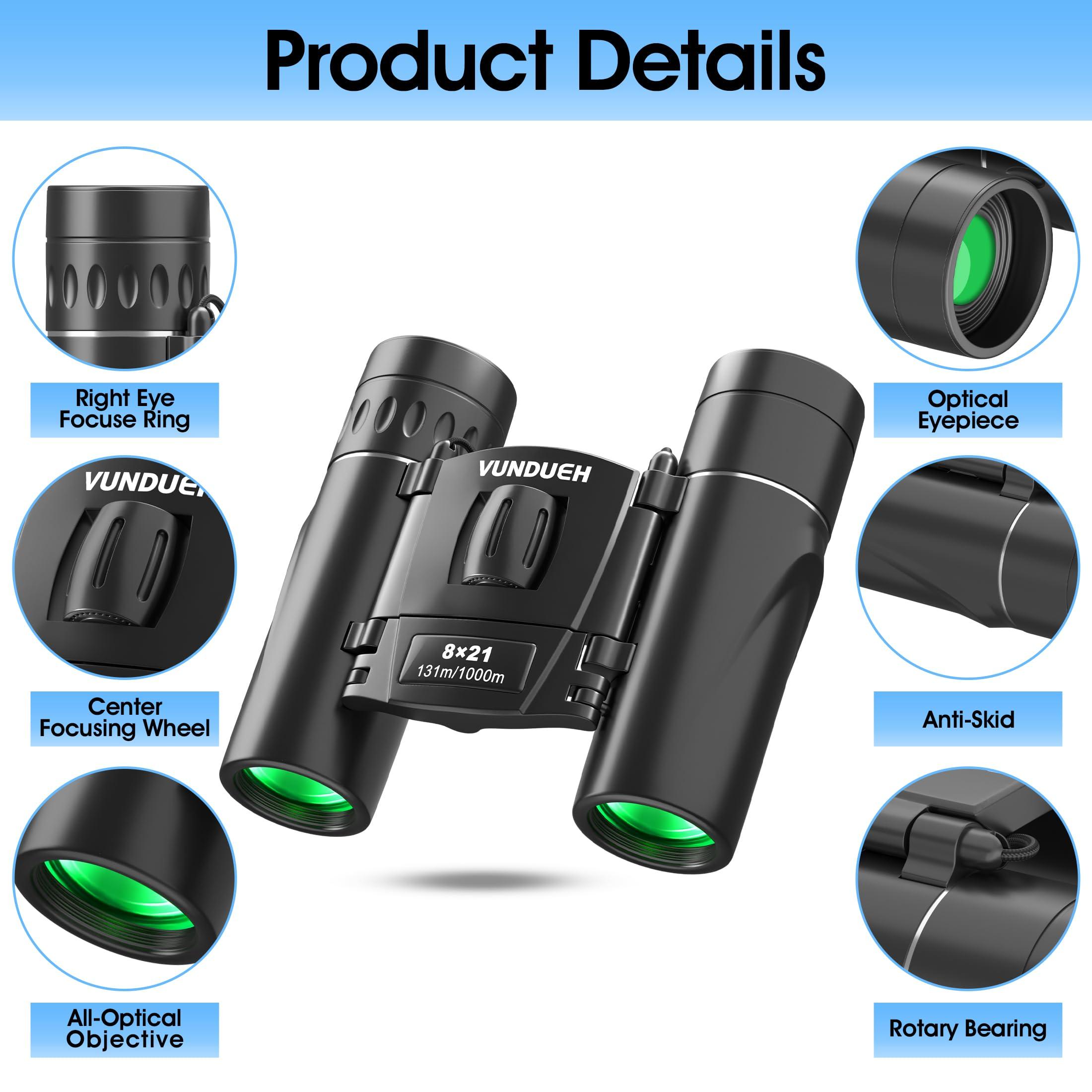 Compact HD Binoculars for Adults and Kids, Children Small High Powered Binoculars with Clear Low Light Night Vision, Mini Pocket Lightweight Waterproof for Hunting Bird Watching Travel Concert - Image 7