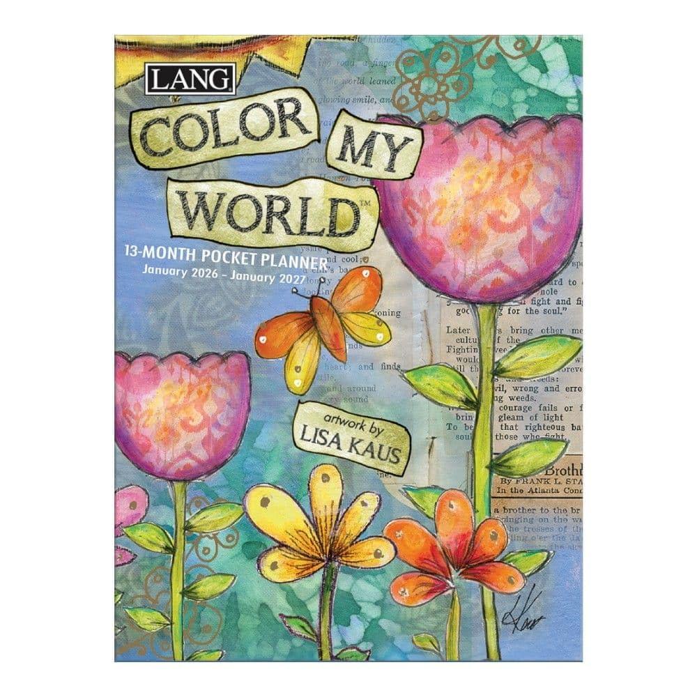 Lang Companies, Color My World Monthly 2026 Pocket Planner, 4.9'' X 6.6'', Weekly Calendar with Wire-O Binding