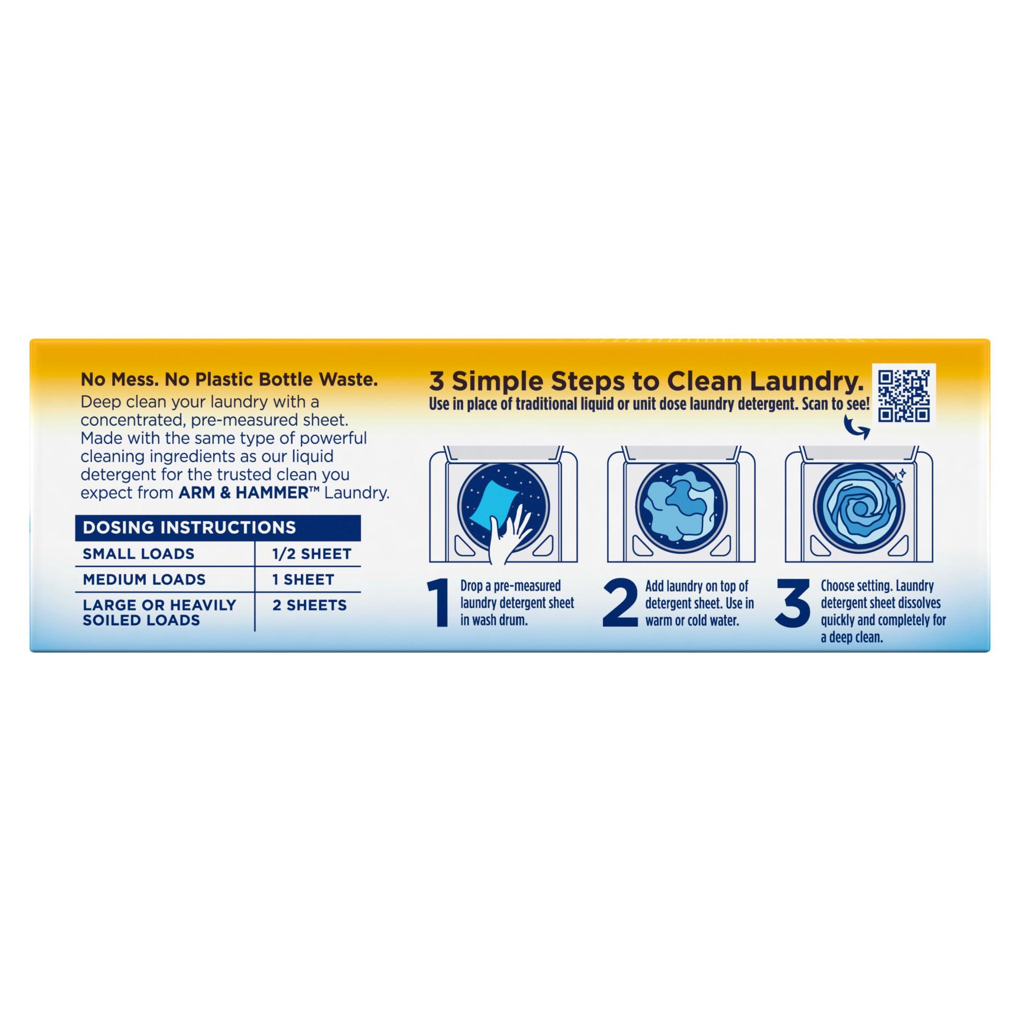Arm & Hammer Power Sheets Laundry Detergent, Fresh Linen 50ct, up to 100 Small Loads (Packaging may vary) - Image 11