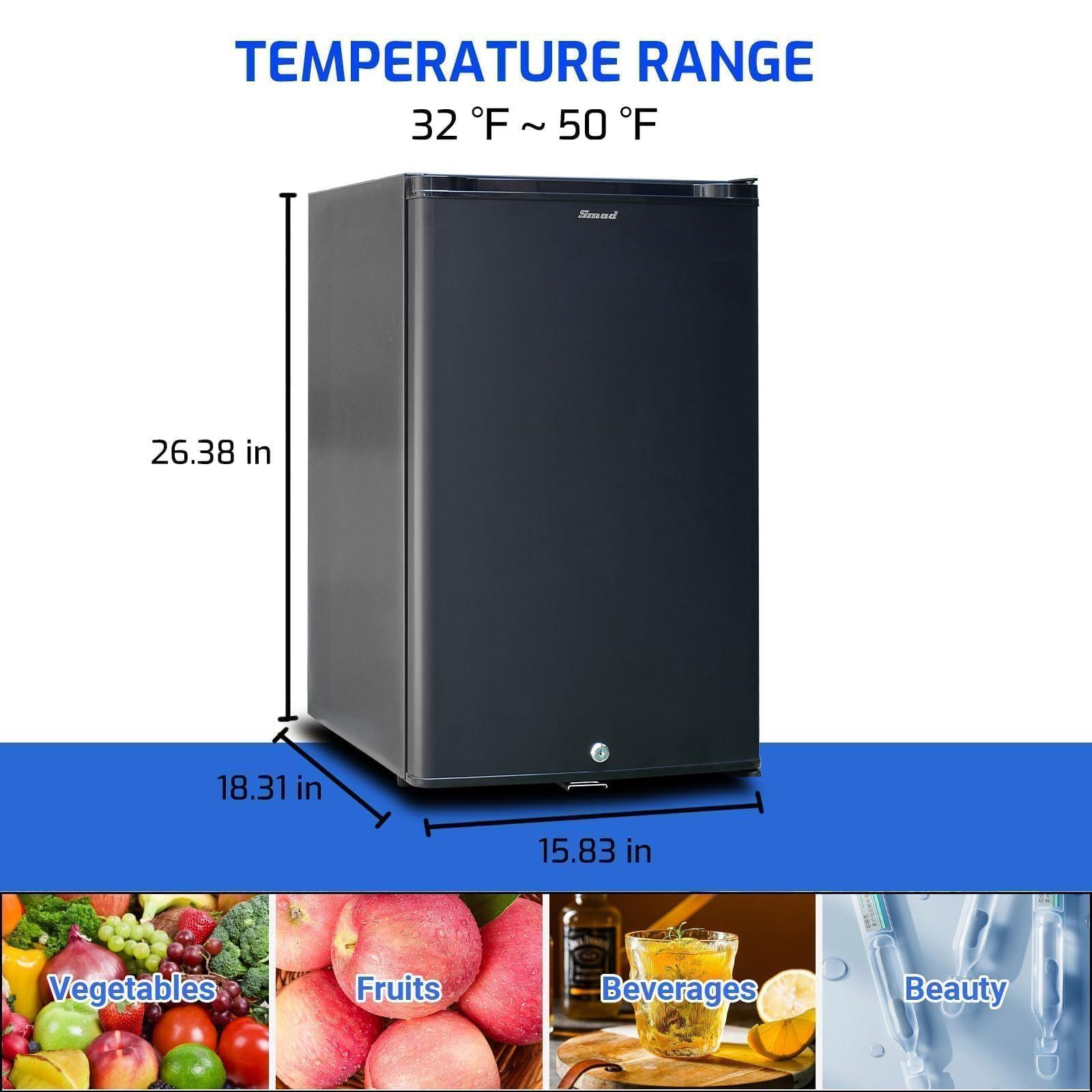 12V RV Refrigerator with Lock, 1.7 Cu.Ft Compact Refrigerator, 12V Mini Fridge Silent Semi Truck Refrigerator, Small Fridge with Reversible Door Compact Refrigerator for RV, Camping, Boat Use - Image 2