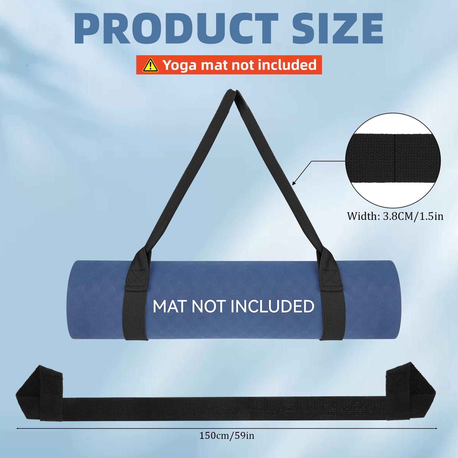 Black Yoga Mat Straps, Yoga Strap for Carrying Mat Multi-purpose Yoga Mat Holder Sling Adjustable Straps Yoga Mat Holder Sling for Most Size Mats (Yoga Mat Not Included) - Image 2