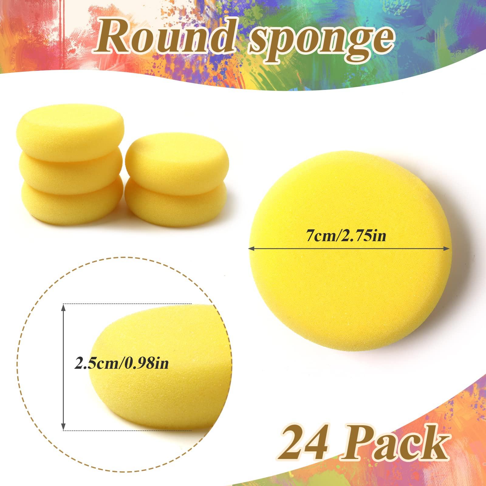 Hapy Shop 24 Pack Round Painting Sponge Synthetic Artist Sponges Ceramic Sponges for Painting, Crafts, Ceramics, Household Use and More, 2.8 Inch - Image 3