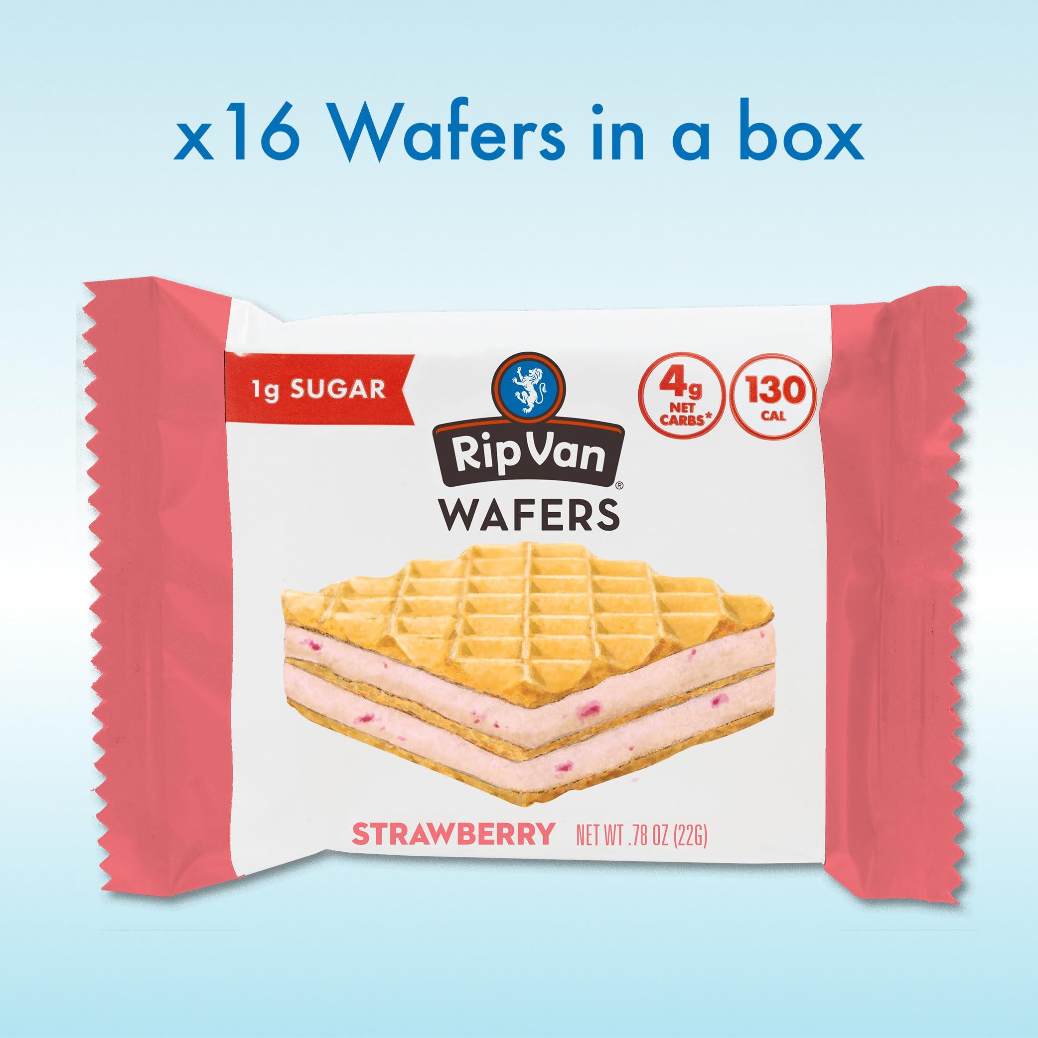 Rip Van Strawberry Keto Wafer Cookies - Healthy Vegan Snacks - Non GMO, Low Sugar (1g), Low Calorie - 16 Count - Image 3