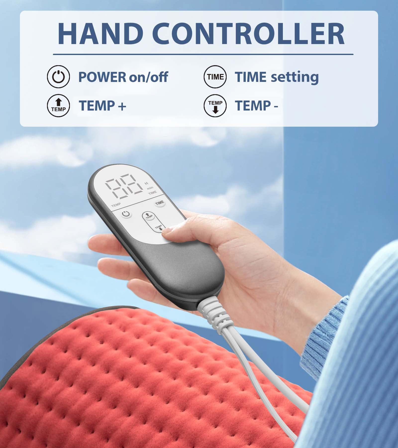 VALGELUIK Heating pad for Back, Neck, Shoulder, Cramps and Leg Pain Relief, Heat Pads Christmas Gifts for Women, Men, Mom, Dad, Auto-Off,Machine Washable,Moist Dry Heat Options,Extra Large 12"x24" - Image 4