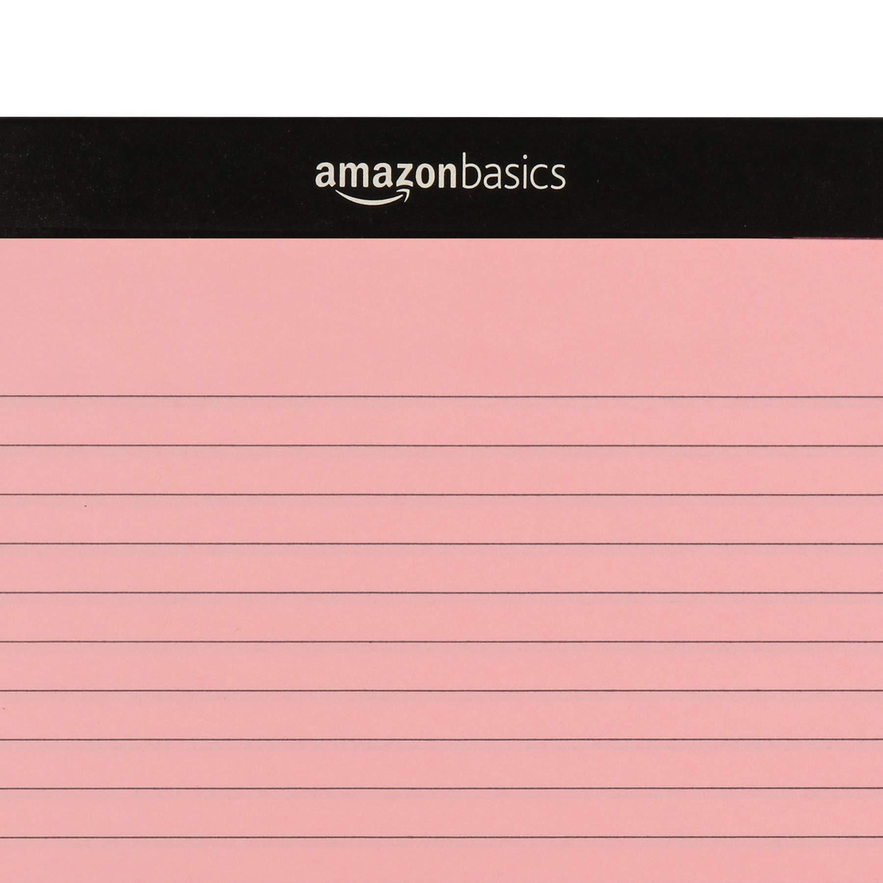 Amazon Basics Wide Ruled 8.5 x 11.75-Inch 50 Sheet Perforated Lined Writing Note Pads, Pack of 6, 300 Count, Multicolor - Image 6