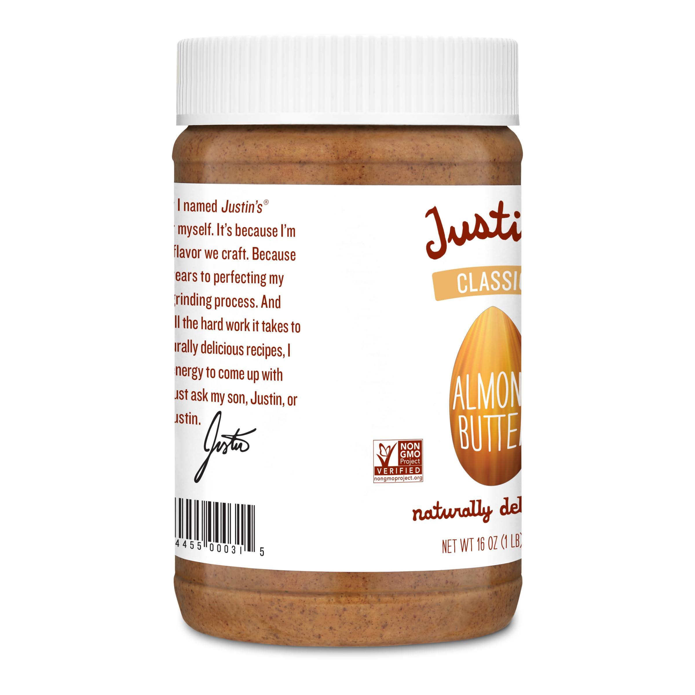 Justin's Classic Almond Butter, Only Two Ingredients, No Stir, Gluten-free, Non-GMO, Keto-friendly, Responsibly Sourced, 16 Ounce Jar, Pack of 1 - Image 4