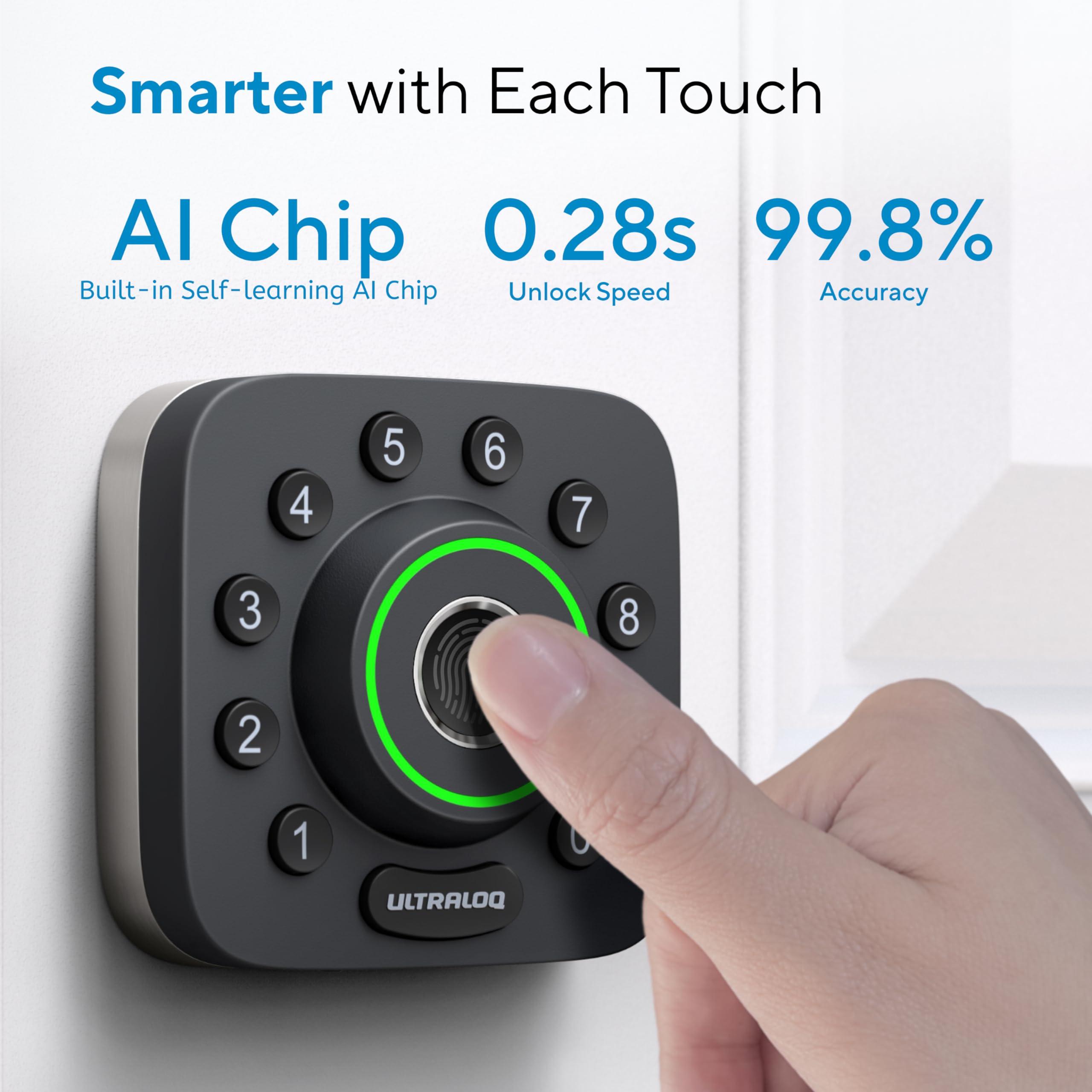 ULTRALOQ Smart Lock U-Bolt Pro, 7-in-1 Fingerprint Keyless Entry Door Lock with App Control, Anti-peep Keypad, Auto Lock, Smart Deadbolt Front Door, IP65 Waterproof, Easy Installation, 1 Year Battery - Image 4