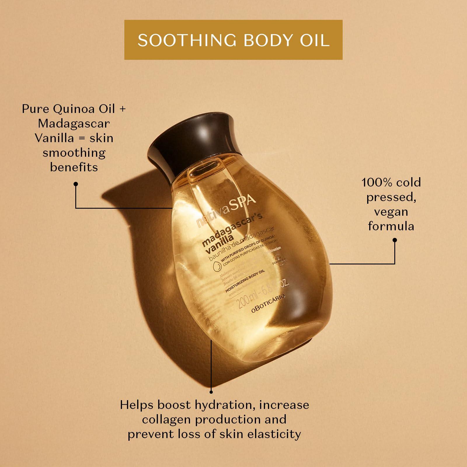 Nativa SPA by O Boticário, Madagascar Vanilla Body Oil, Soothing & Moisturizing, 6.8 Ounce - Image 2