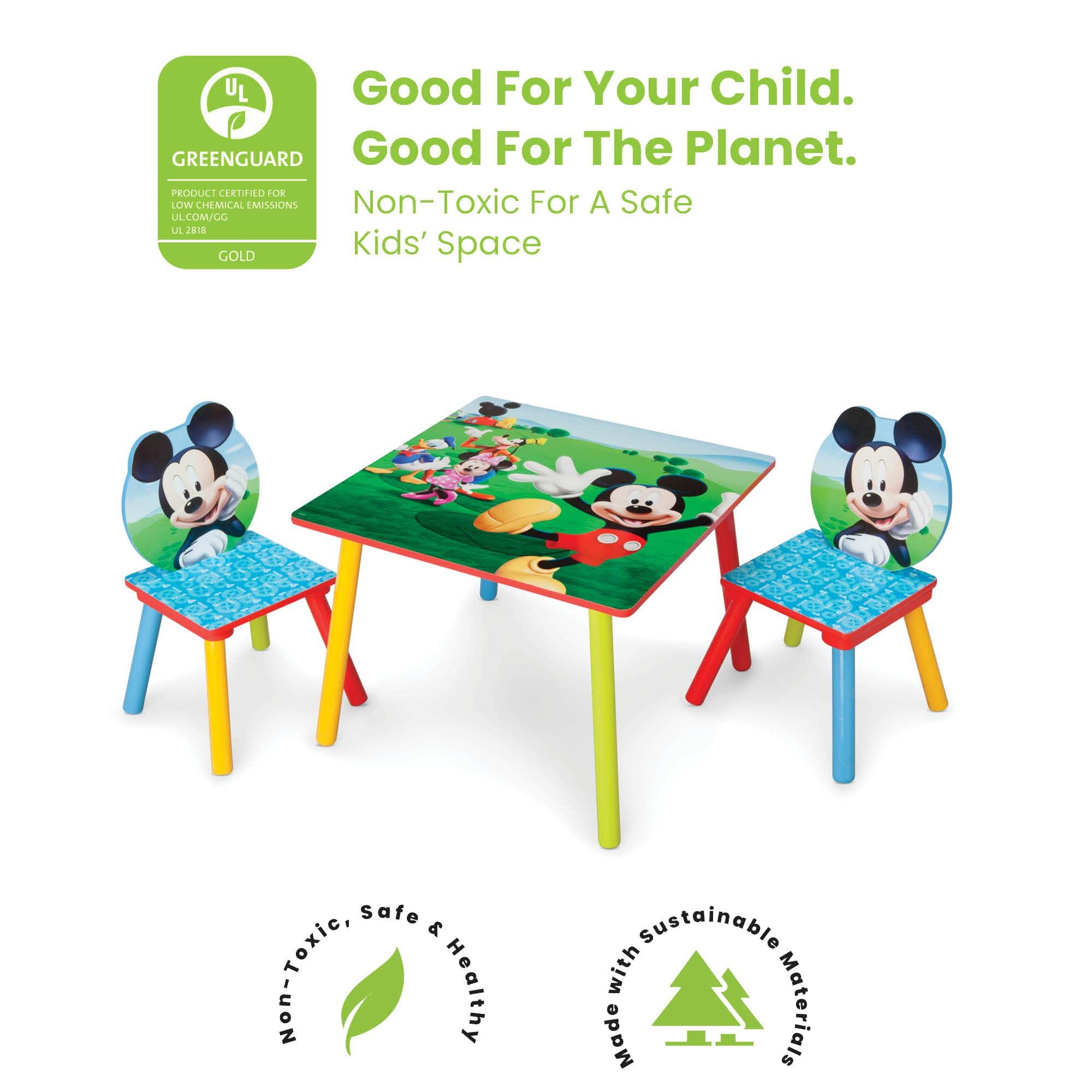 Delta Children - Disney Mickey Mouse Kids Table and Chair Set 3- Piece Set (2 Chairs Included) - Ideal for Arts & Crafts, Snack Time, Homework & More, Pink - Image 2