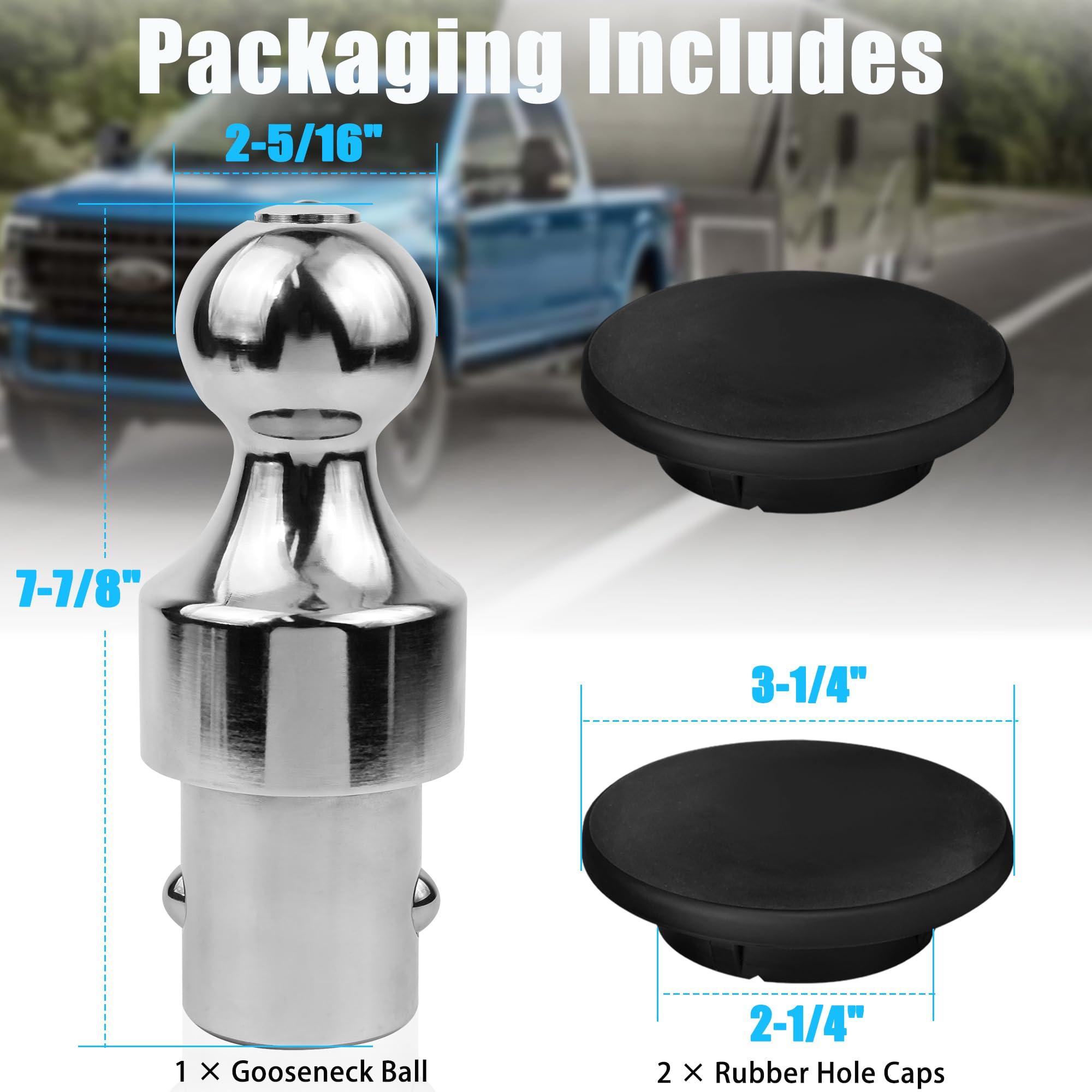 Chaoos 60629 Puck System Gooseneck Hitch Ball, 2-5/16 Inch Gooseneck Ball Compatible with 2013-2025 Ford F250 F350 F450, Dodge Ram 2500 3500, 2016-2025 Chevrolet Silverado, GMC Sierra, Nissan Titan XD - Image 7
