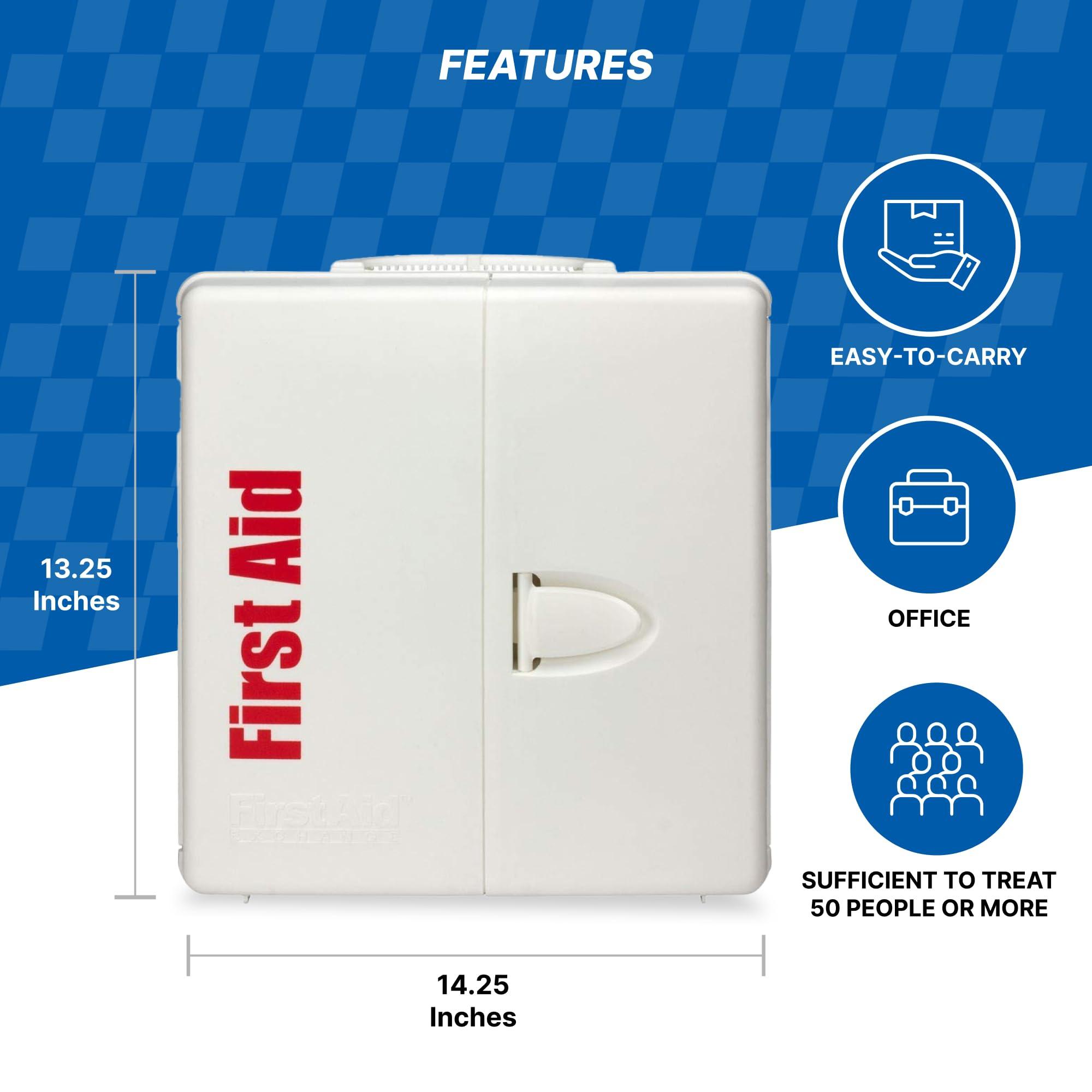 First Aid Only 1000-FAE-0103 SmartCompliance 50-Person OSHA Compliant First Aid Kit for Business, Large Plastic First Aid Cabinet with Medications, 245 Pieces - Image 5