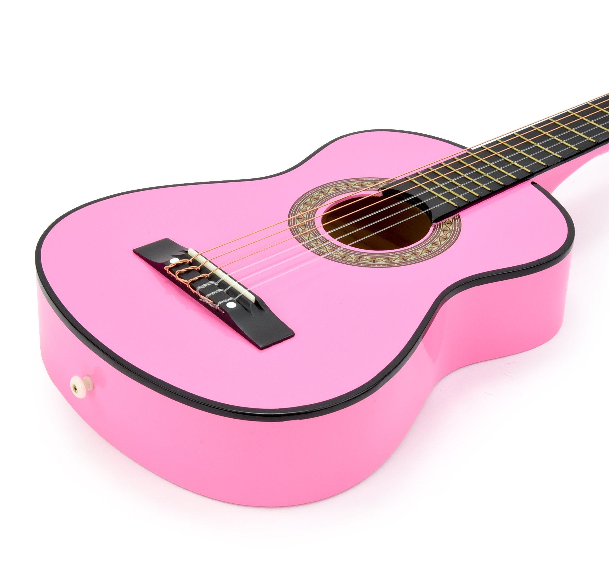 30" Wood Classical Guitar with Case and Accessories for Kids/Girls/Boys/Beginners (Pink) - Image 4