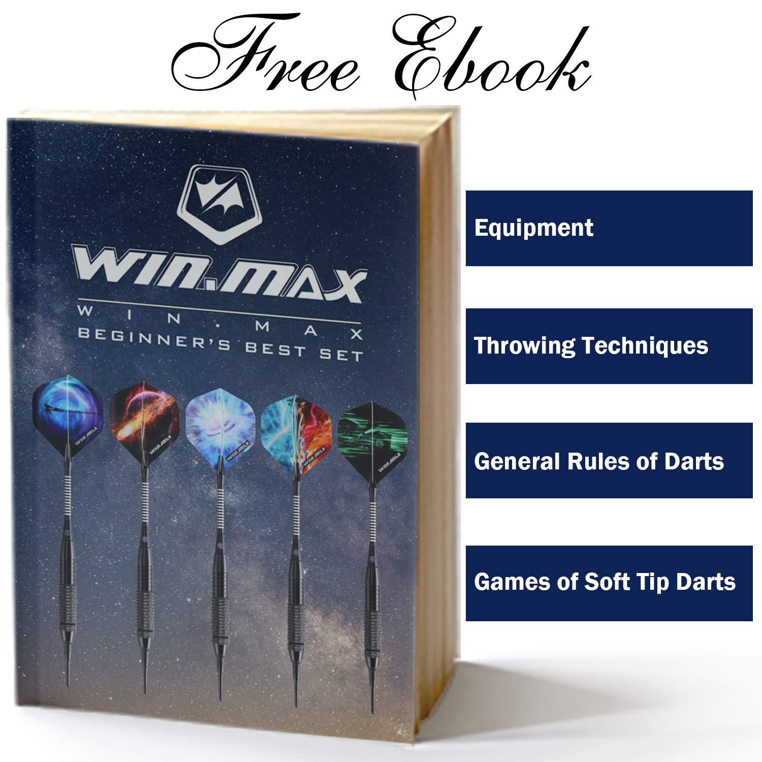 WIN.MAX Darts Plastic Tip - Soft Tip Darts Set - 12 Pcs 18 Gram with 100 Extra Dart Tips 12 Flights Flight Protectors and Wrench for Electronic Dart Board - Image 7