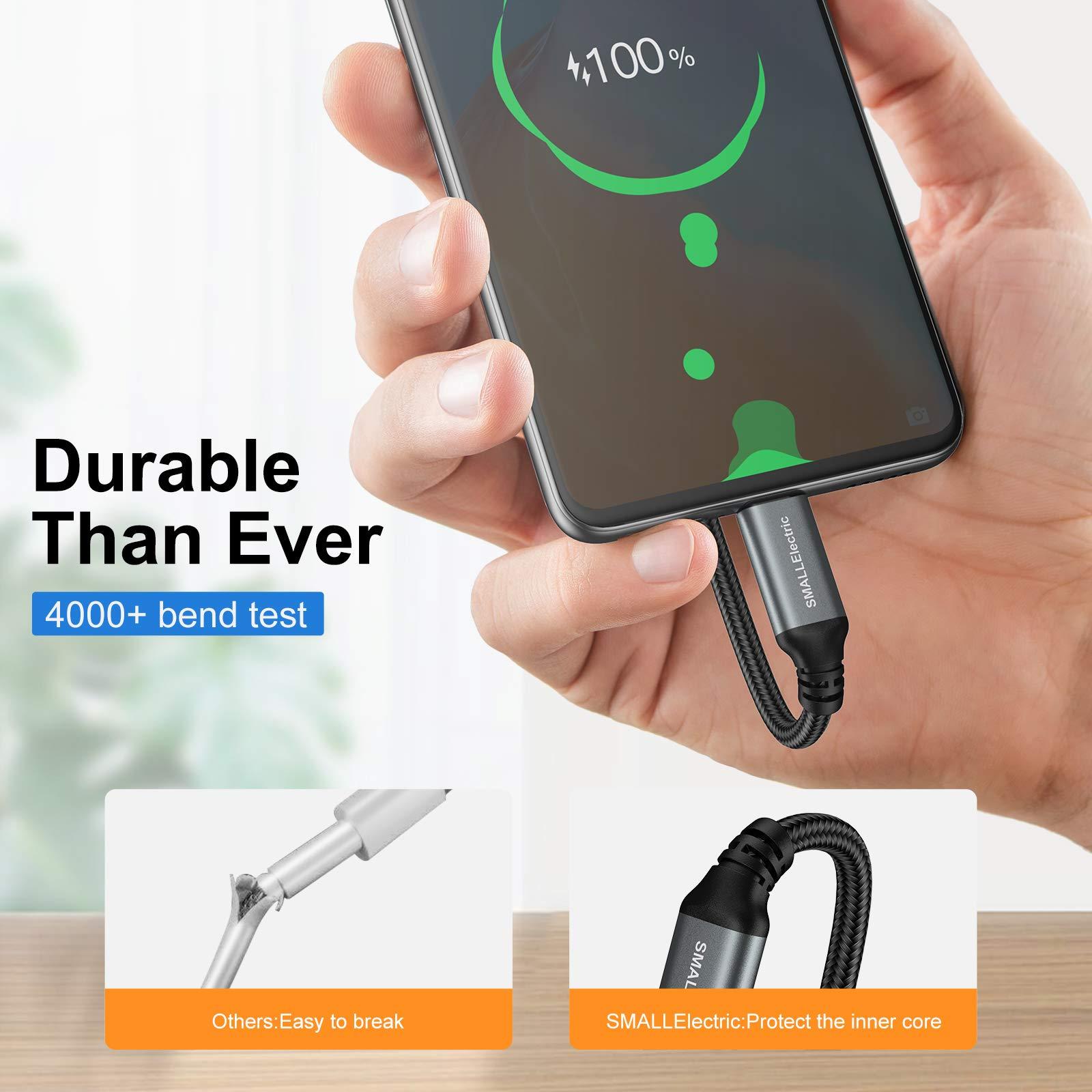 USB Type-C to A Cable 5pack 6ft Braided Fast Charging 3A Quick Charger Cord, 6 Foot Compatible iPhone 16/15,Samsung Galaxy S10 S9 S8 Plus, Note 10 9 8, LG V50 V40 G8 G7(Grey) - Image 2