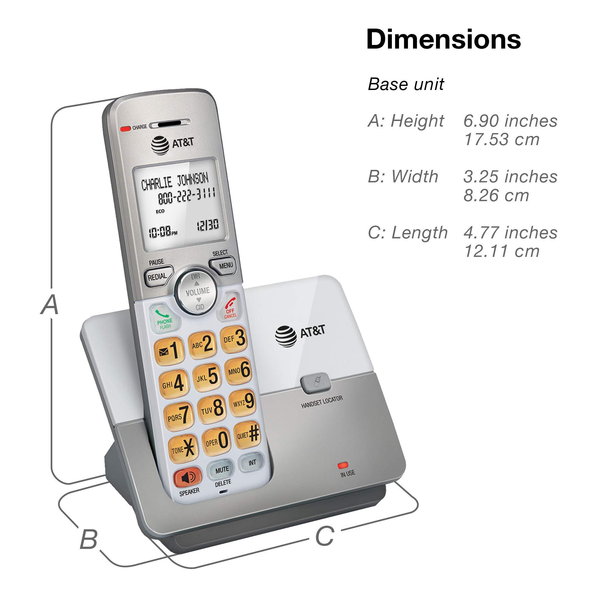 AT&T EL51203 2 Handset DECT 6.0 Cordless Home Phone Full-Duplex Handset Speakerphone, Backlit Display, Lighted Keypad, Caller ID/Call Waiting, Phonebook, Eco Mode, Voicemail Key, Quiet Mode,Intercom - Image 9