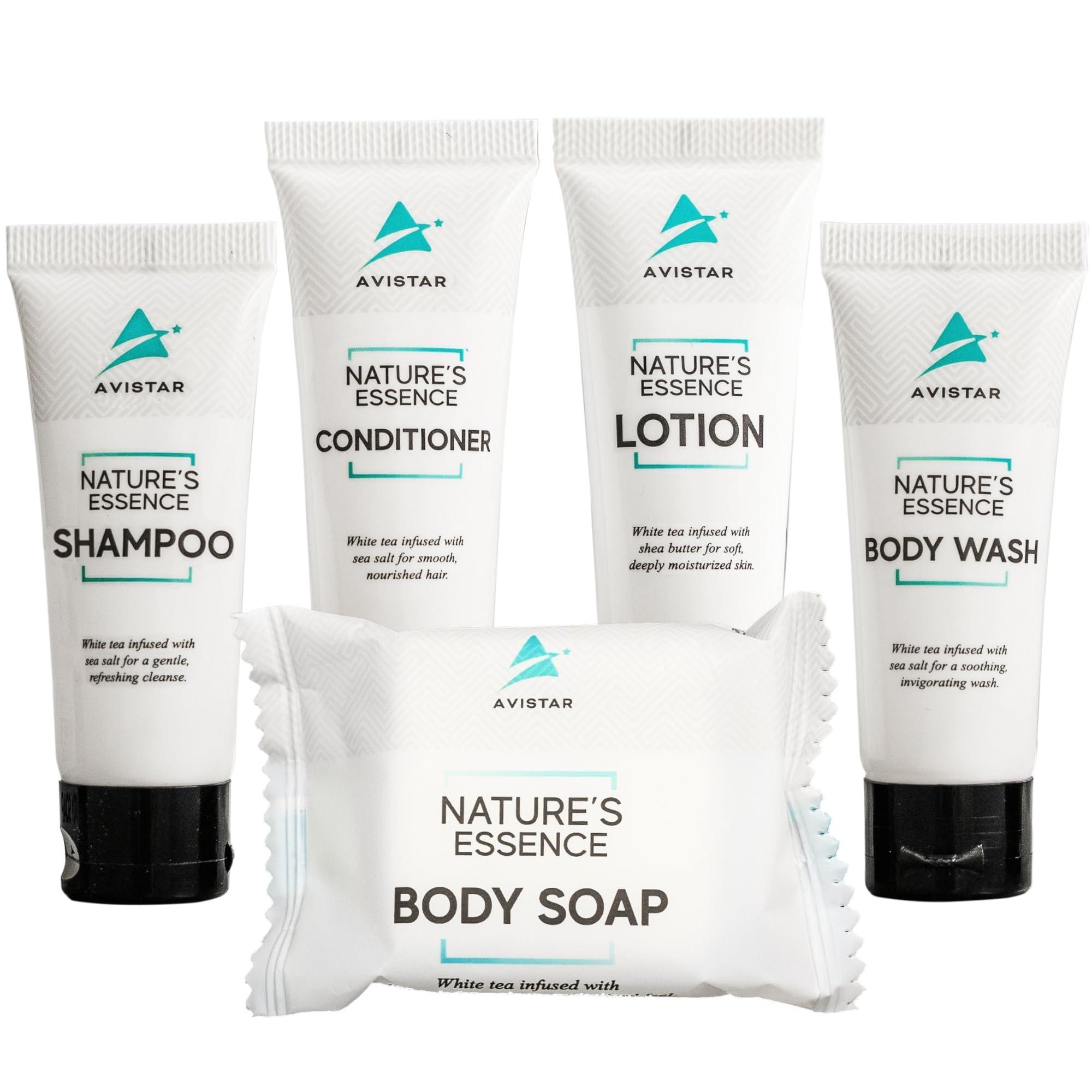 5 Piece Hotel Soap & Bulk Toiletries - Airbnb Essentials for Hosts & Guests - Hotel Shampoo & Conditioner Supplies for Guest, Hotel Toiletries Bulk Set, Mini Bulk Travel Sixe Toiletires, Air BnB - Image 1