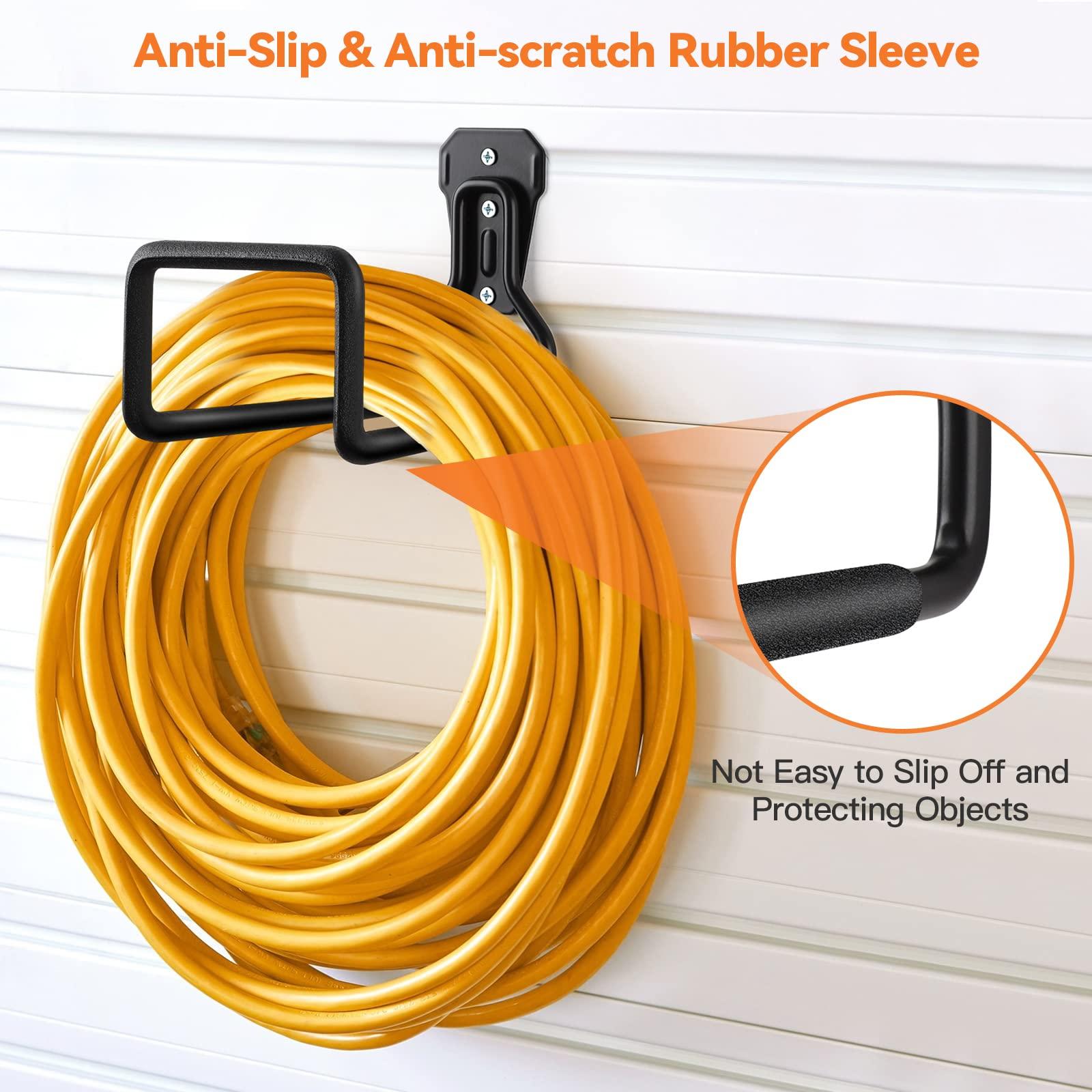 UPCERA Hose Holder Stand Wall Mount, 2Pcs Heavy Duty Garden Hose Hanger Reel, Metal Water Pipe Tube Hooks Rack for Outside Yard, Garage, Storage Organizer - Black - Image 3
