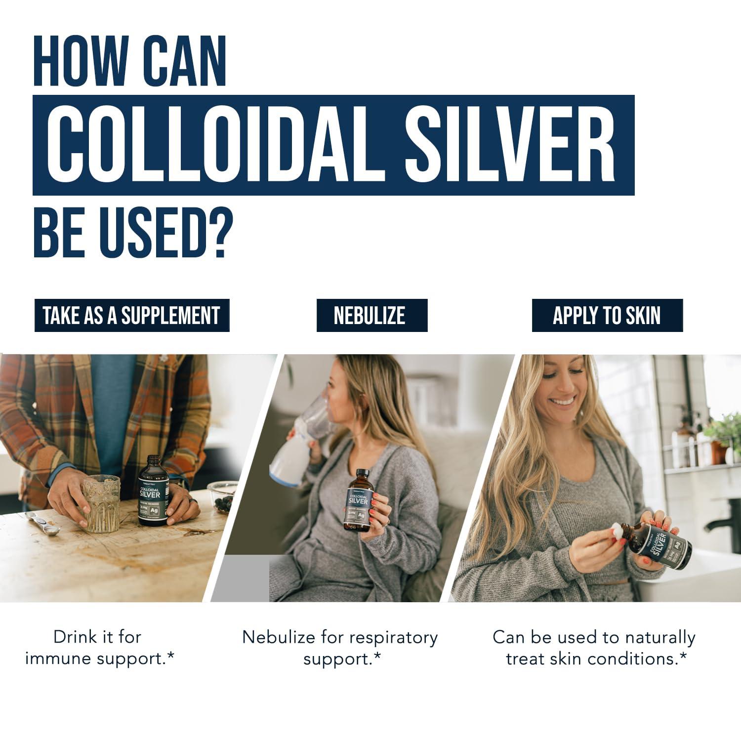 Bioactive Colloidal Silver - 8 oz, Glass Bottle, Vegan, Safe Doses with Highest Effectiveness - Nano Ions, 30 PPM - Immune Support (48 Servings) - Image 4