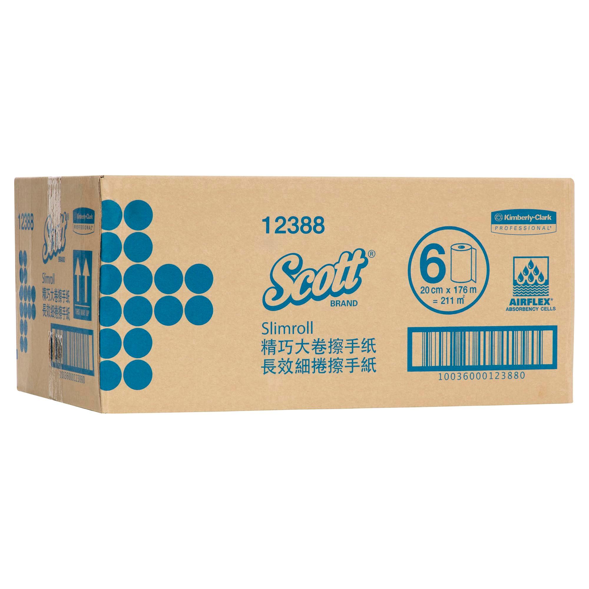 Scott Control Slimroll Hard Roll Paper Towels (12388) with Fast-Drying Absorbency Pockets, White, 6 Rolls / Case, 580' / Roll - Image 3