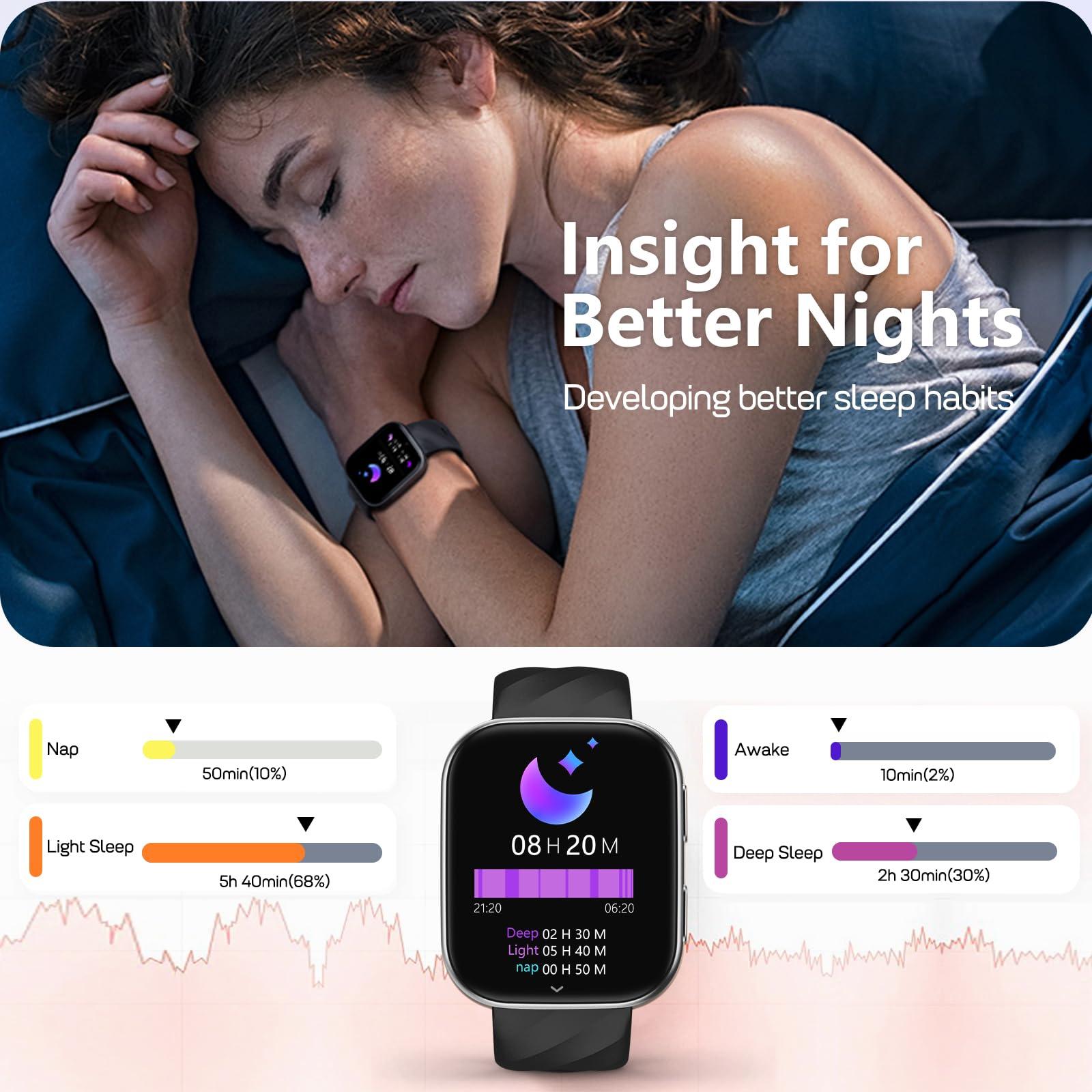 MorePro Smart Watch for Men Women(Make/Answer Call), 1.85" Fitness Tracker with 24/7 Heart Rate & Blood Pressure Monitor, Blood Oxy-gen Sleep Tracking, 120+ Sports Activity Tracker for iOS Android - Image 5