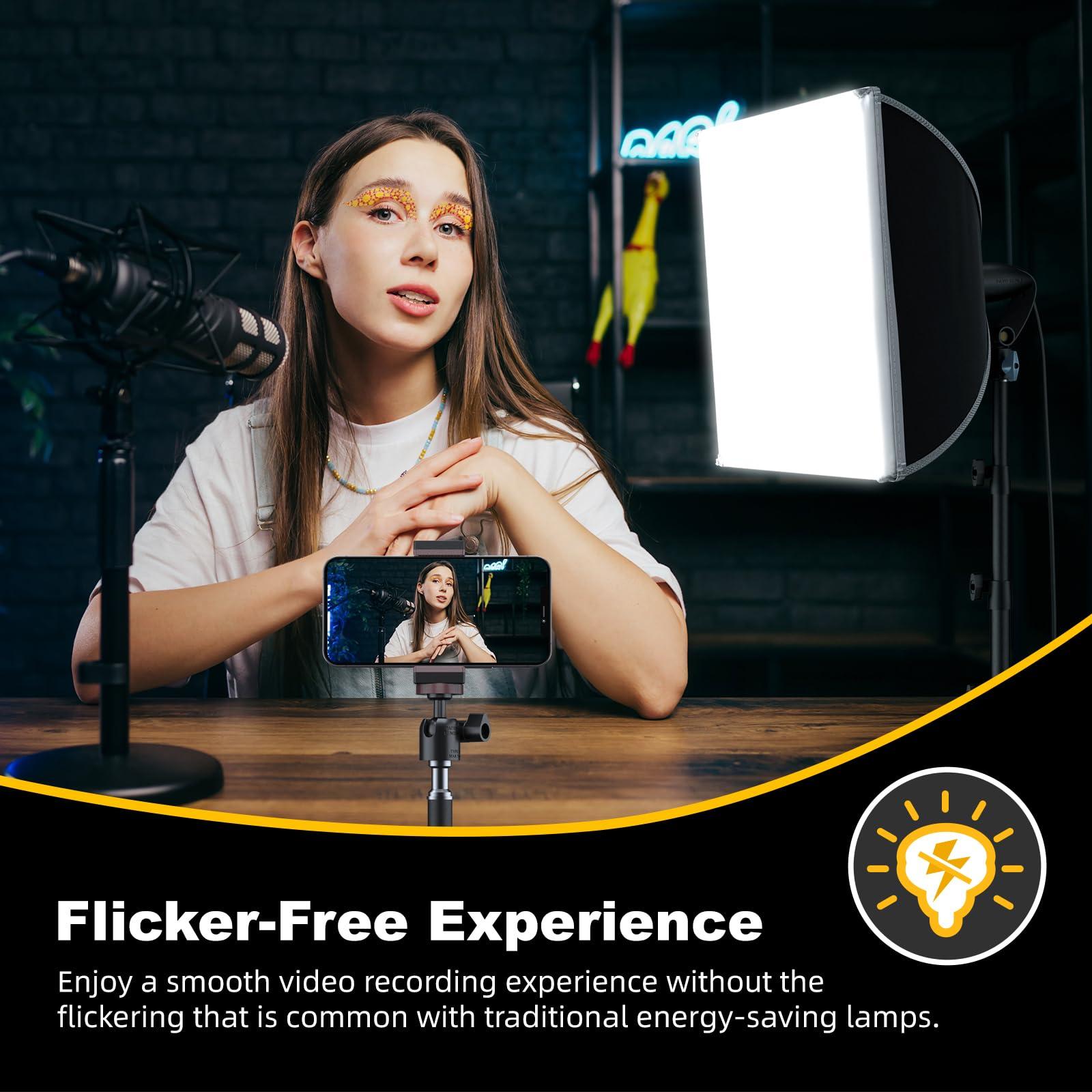 LINCO Lincostore Softbox Photography Lighting Kit 16'' x 16'' Professional Softbox Lighting Kit with 85W 3000-6500K LED Bulbs, Studio Lights for Photography/Video Recording/Live Streaming - Image 2
