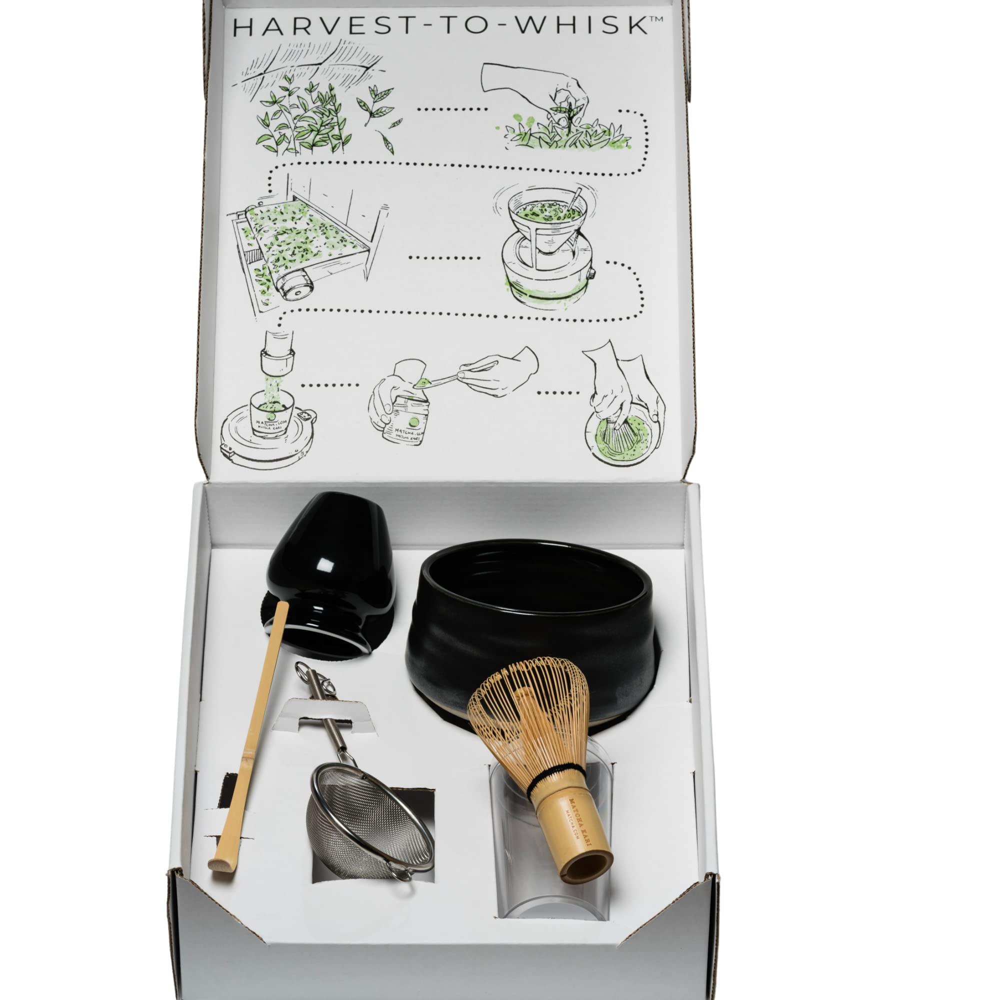 Dr. Weil Matcha Kari - Lite Matcha Tea Set - Black - Whisk with Holder, Scoop, Sifter, and Ceramic Bowl - Image 3