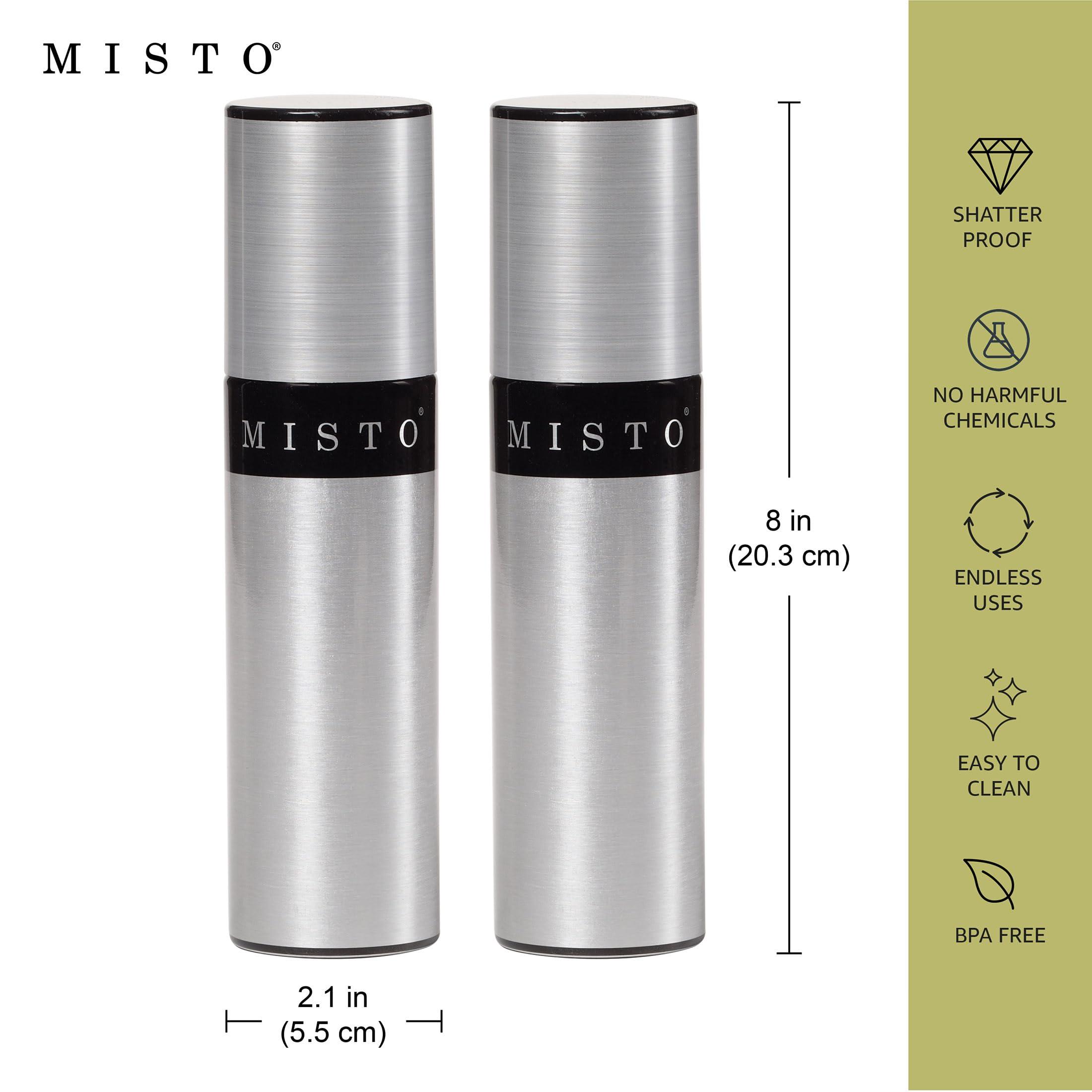 Misto Aluminum Oil Sprayer, Set of 2, Versatile Refillable Aerosol Sprayers for Olive Oil, Vinegar, Lemon Juice, Dressings, and More, Ideal for Cooking, BBQ, and Air Fryers - Image 2