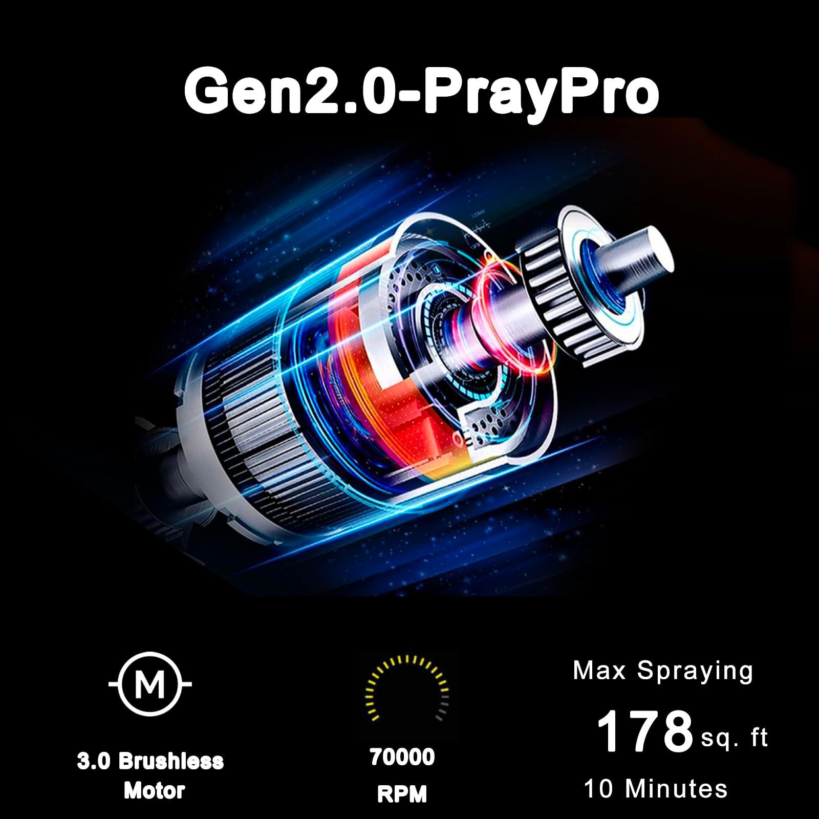 Cordless Paint Sprayer 70000RPM Compatible with Ryobi 18V Battery, 1200mL Handheld HVLP AUTO Paint Sprayer with Brushless Motor for Home Furniture Deck Ceiling Cabinets Fence Door(No Battery) - Image 3